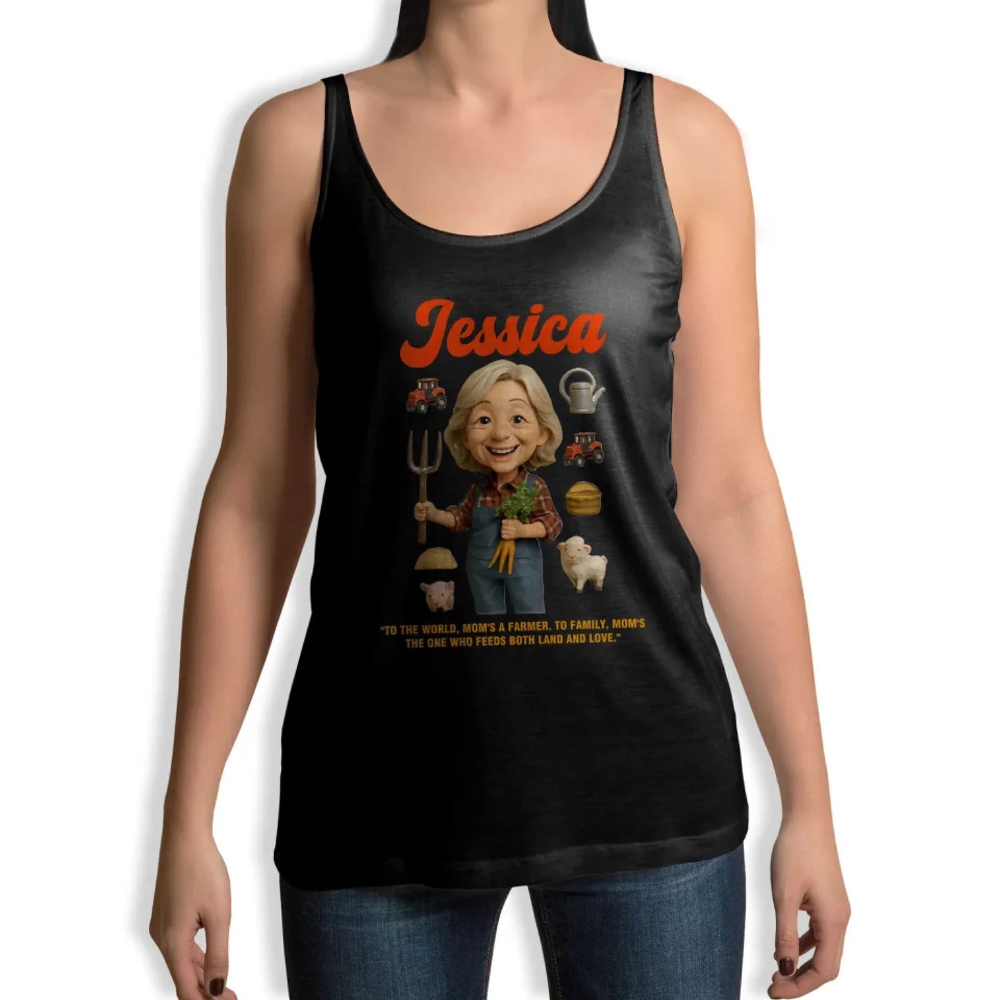Custom Chibi Mom Shirt, Personalized Mother's Day Gift, Mom's A Farmer Mom Unique Gift for Her, Custom Name - Custom Choo