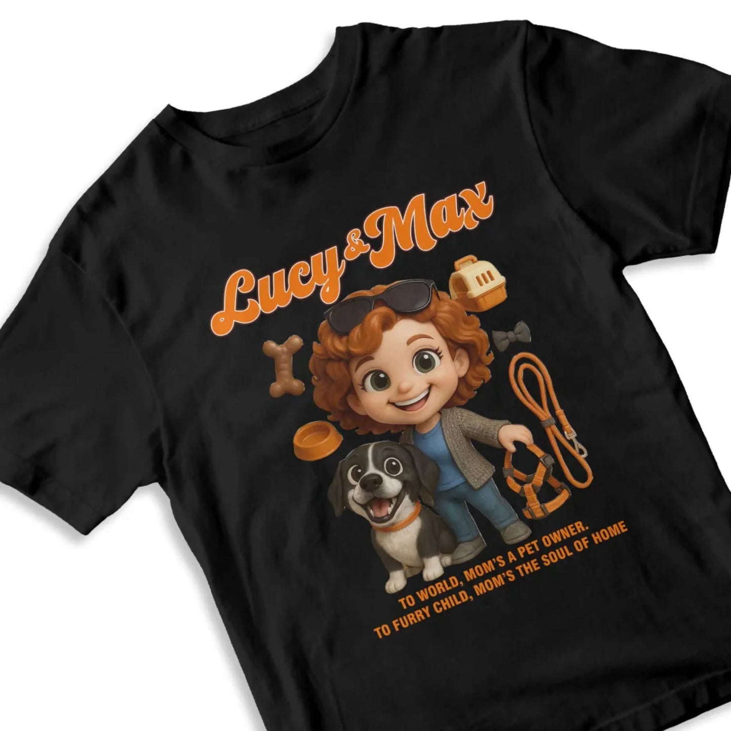 Custom Chibi Mom Shirt, Personalized Mother's Day Gift, Mom's A Dog Mom Unique Gift for Her,Custom Name - Custom Choo
