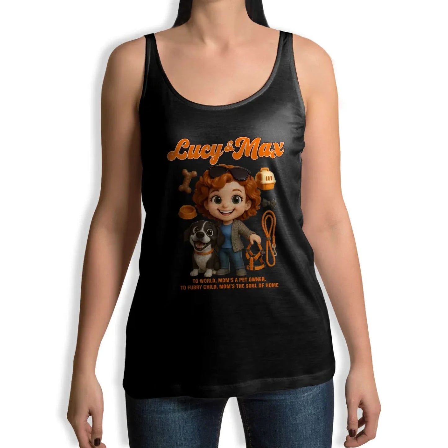 Custom Chibi Mom Shirt, Personalized Mother's Day Gift, Mom's A Dog Mom Unique Gift for Her,Custom Name - Custom Choo