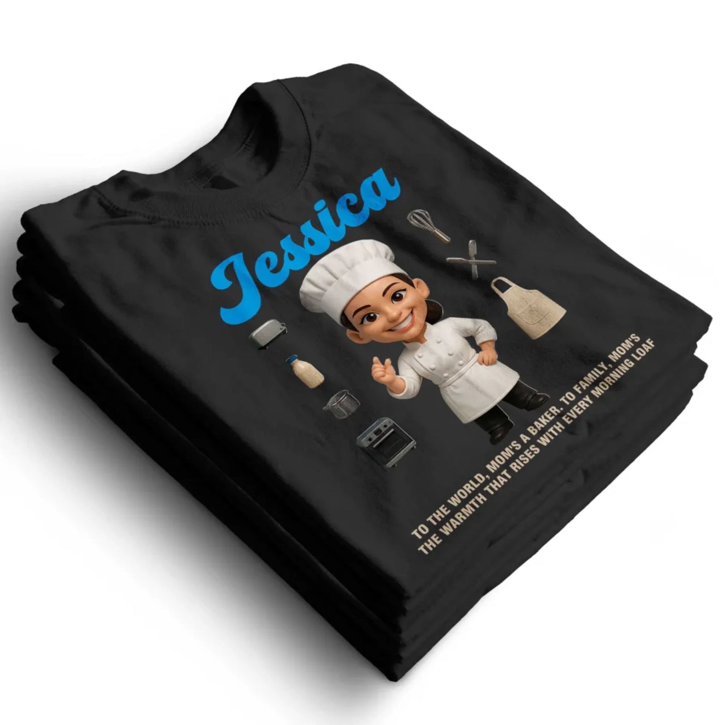 Custom Chibi Mom Shirt, Personalized Mother's Day Gift,Mom's A Baker Mom Unique Gift for Her, Custom Name - Custom Choo