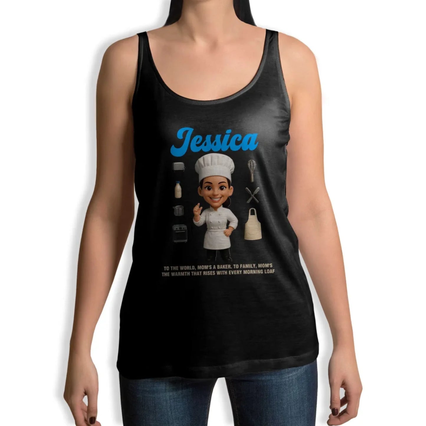 Custom Chibi Mom Shirt, Personalized Mother's Day Gift,Mom's A Baker Mom Unique Gift for Her, Custom Name - Custom Choo