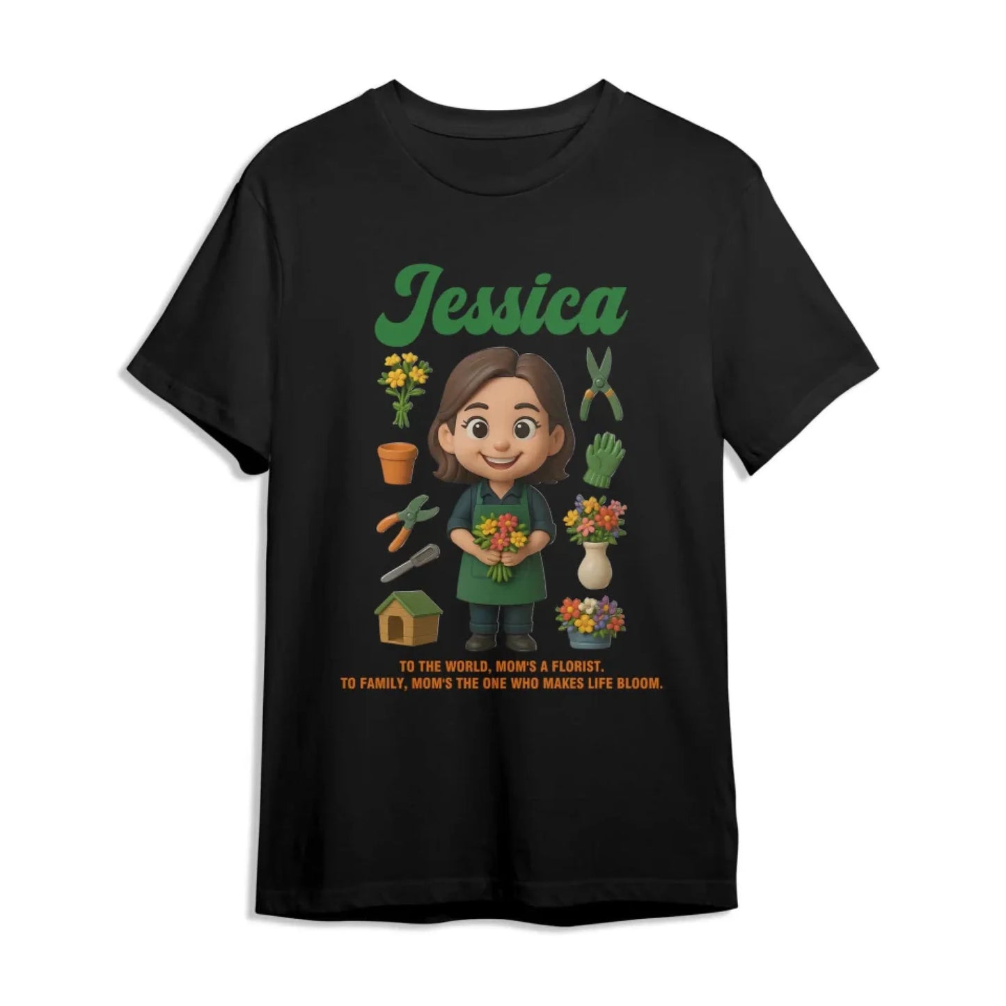 Custom Chibi Mom Shirt, Personalized Mother's Day Gift, Mom's A Florist Mom Unique Gift for Her, Custom Name - Custom Choo