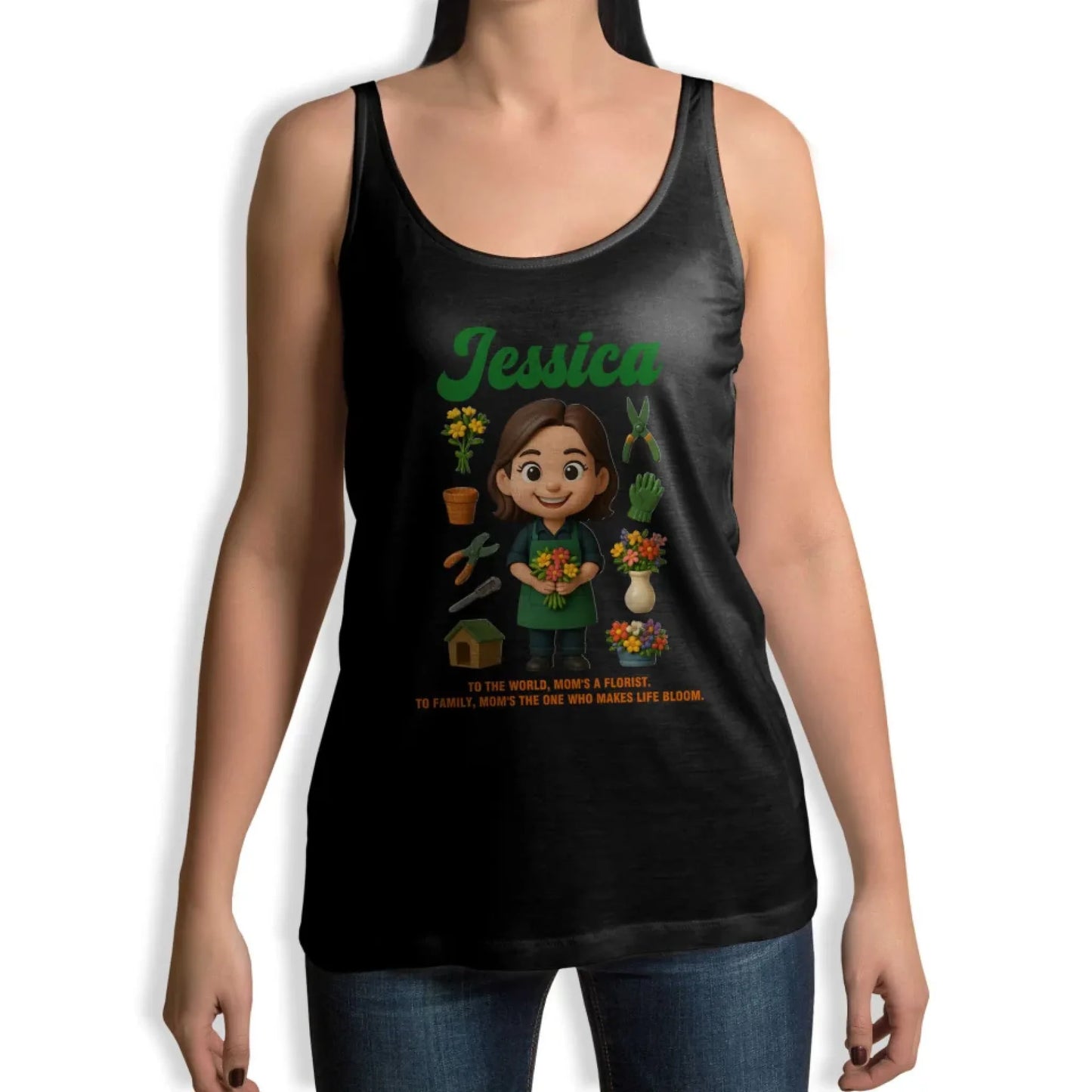 Custom Chibi Mom Shirt, Personalized Mother's Day Gift, Mom's A Florist Mom Unique Gift for Her, Custom Name - Custom Choo