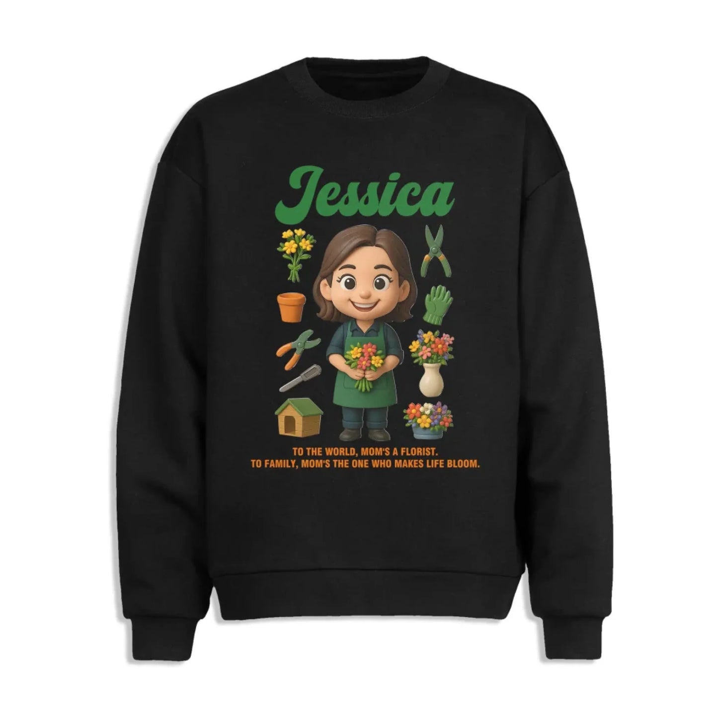 Custom Chibi Mom Shirt, Personalized Mother's Day Gift, Mom's A Florist Mom Unique Gift for Her, Custom Name - Custom Choo