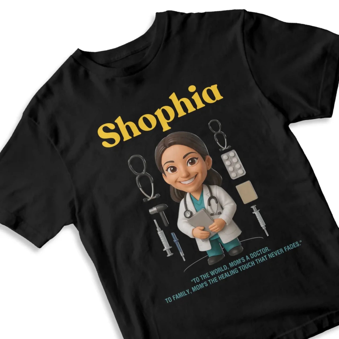 Custom Chibi Mom Shirt, Personalized Mother's Day Gift, Mom's A Doctor Mom Unique Gift for Her, Custom Name - Custom Choo