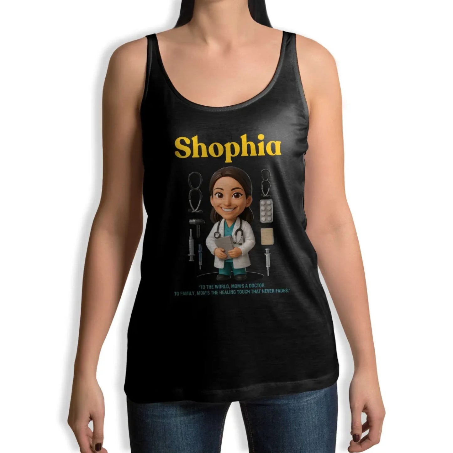 Custom Chibi Mom Shirt, Personalized Mother's Day Gift, Mom's A Doctor Mom Unique Gift for Her, Custom Name - Custom Choo