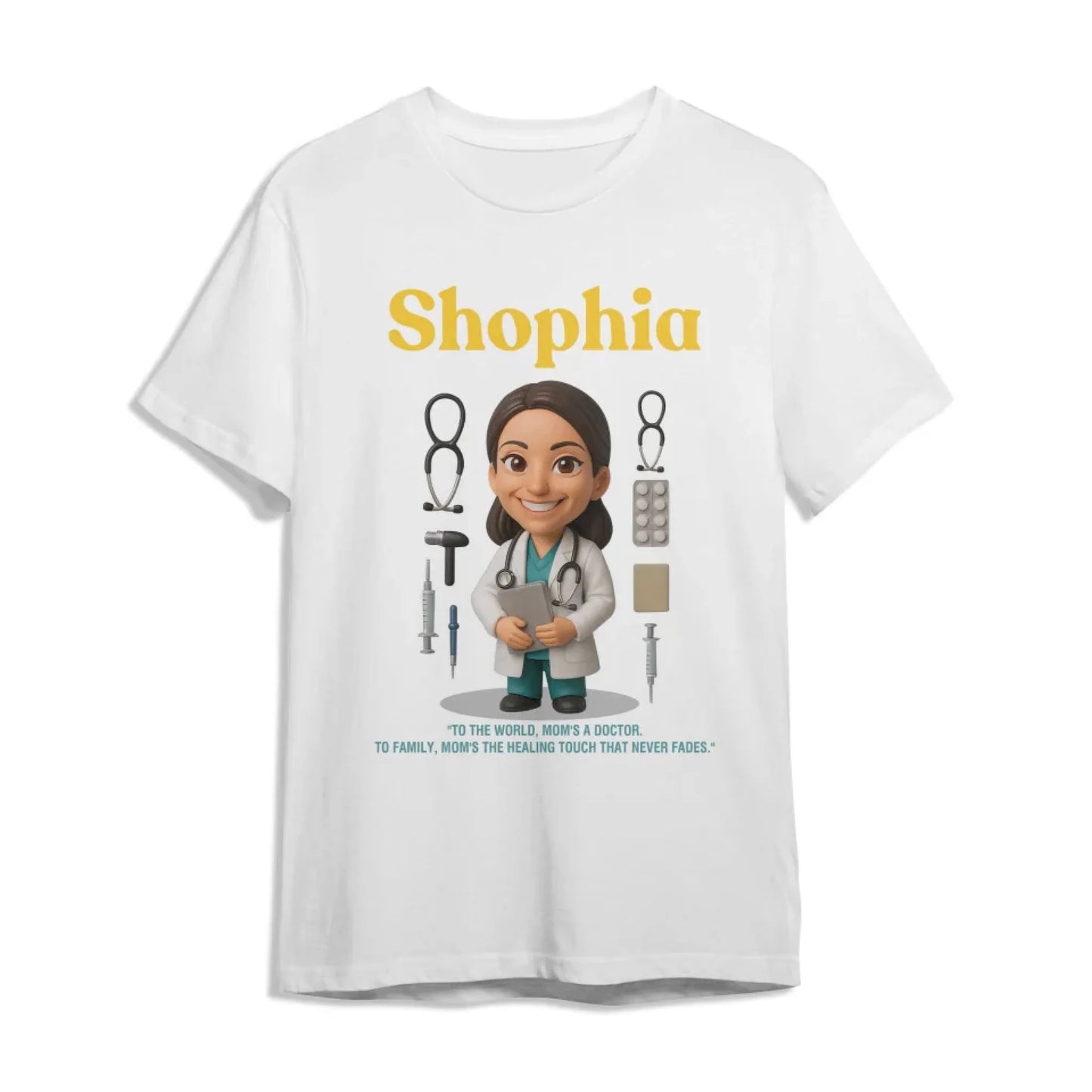 Custom Chibi Mom Shirt, Personalized Mother's Day Gift, Mom's A Doctor Mom Unique Gift for Her, Custom Name - Custom Choo