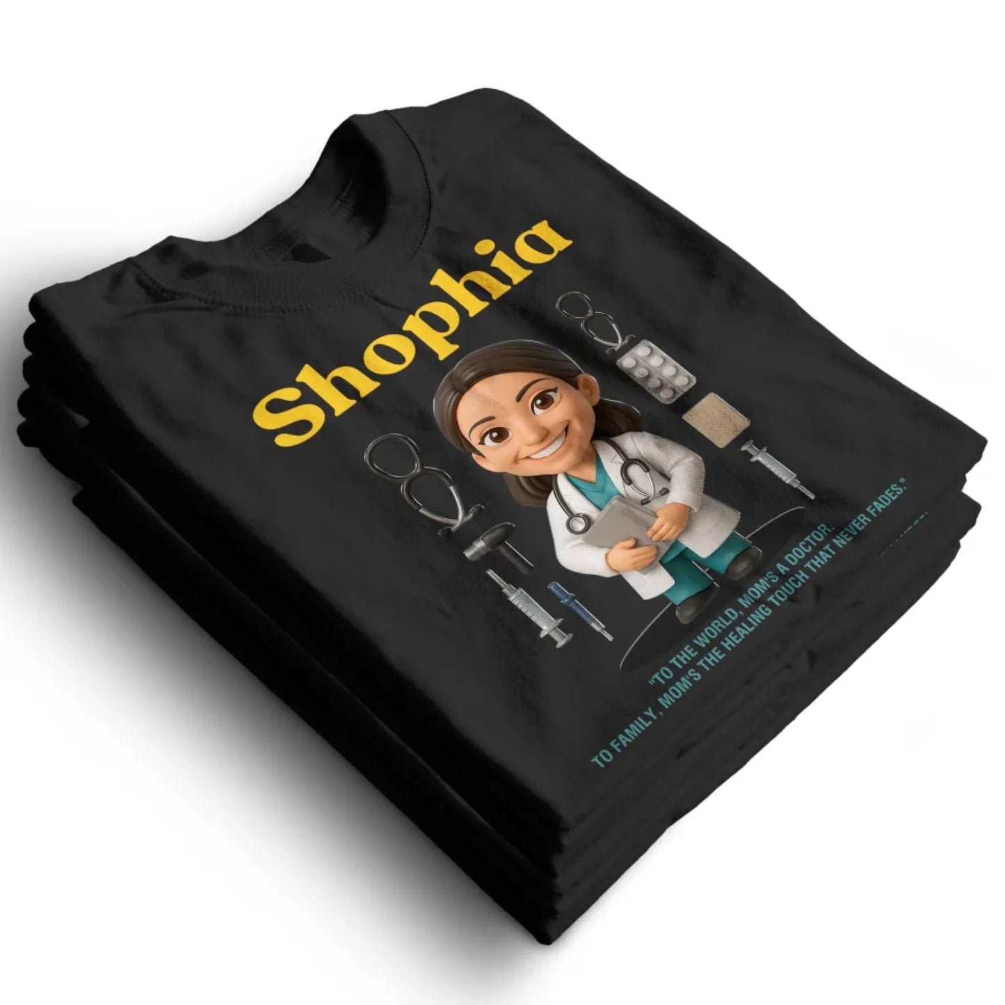 Custom Chibi Mom Shirt, Personalized Mother's Day Gift, Mom's A Doctor Mom Unique Gift for Her, Custom Name - Custom Choo
