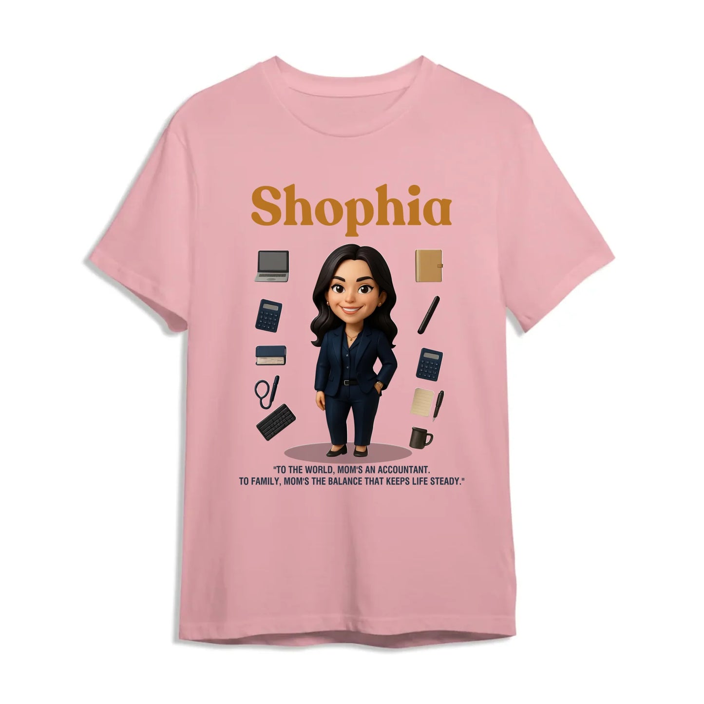 Custom Chibi Mom Shirt, Personalized Mother's Day Gift, Mom's A Accountant Mom Unique Gift for Her, Custom Name - Custom Choo