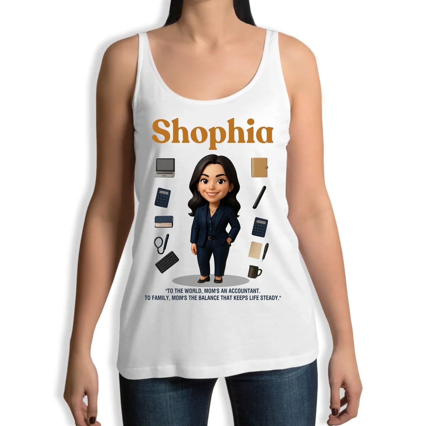 Custom Chibi Mom Shirt, Personalized Mother's Day Gift, Mom's A Accountant Mom Unique Gift for Her, Custom Name - Custom Choo