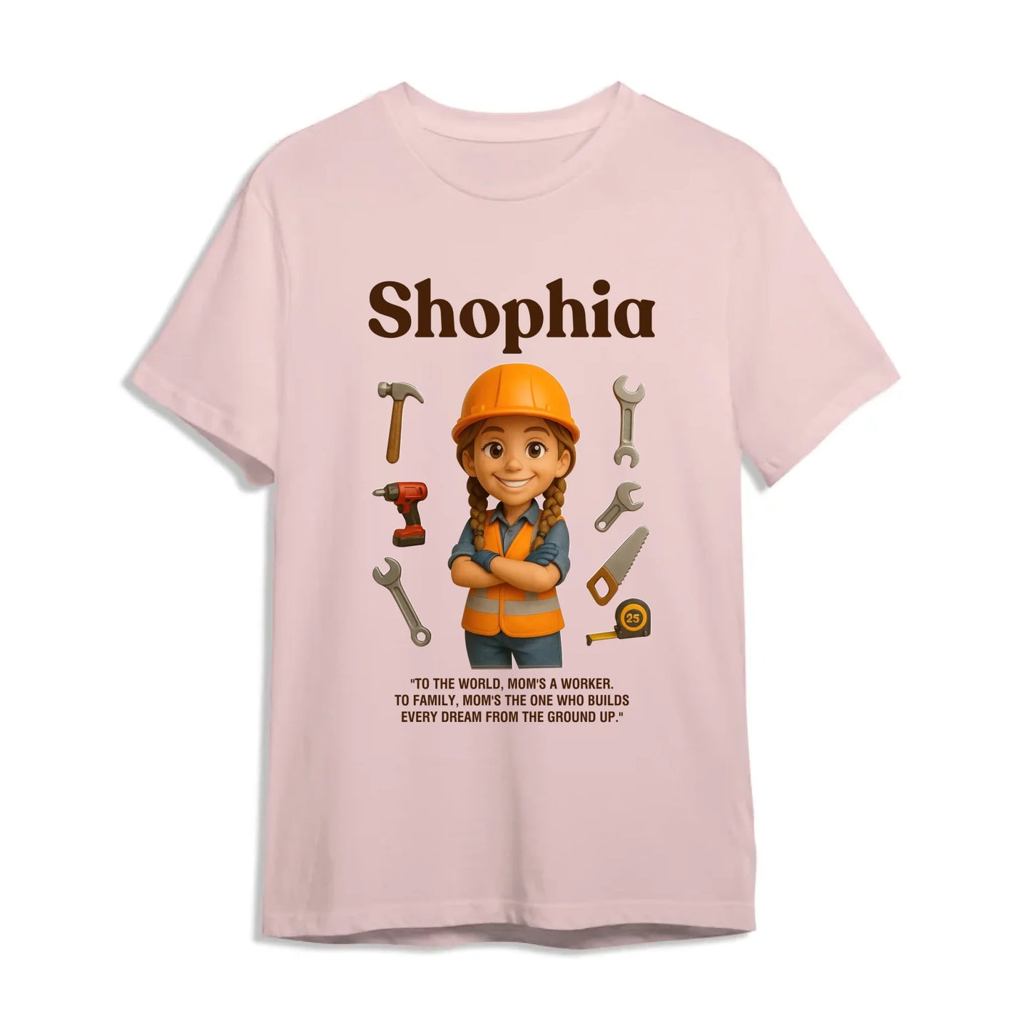 Custom Chibi Mom Shirt, Personalized Mother's Day Gift, Mom's A Construction Worker Mom Unique Gift for Her, Custom Name - Custom Choo