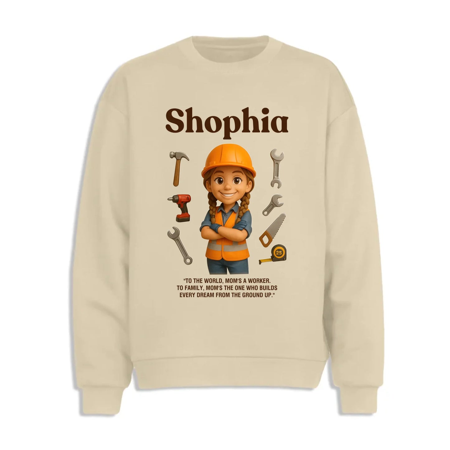 Custom Chibi Mom Shirt, Personalized Mother's Day Gift, Mom's A Construction Worker Mom Unique Gift for Her, Custom Name - Custom Choo