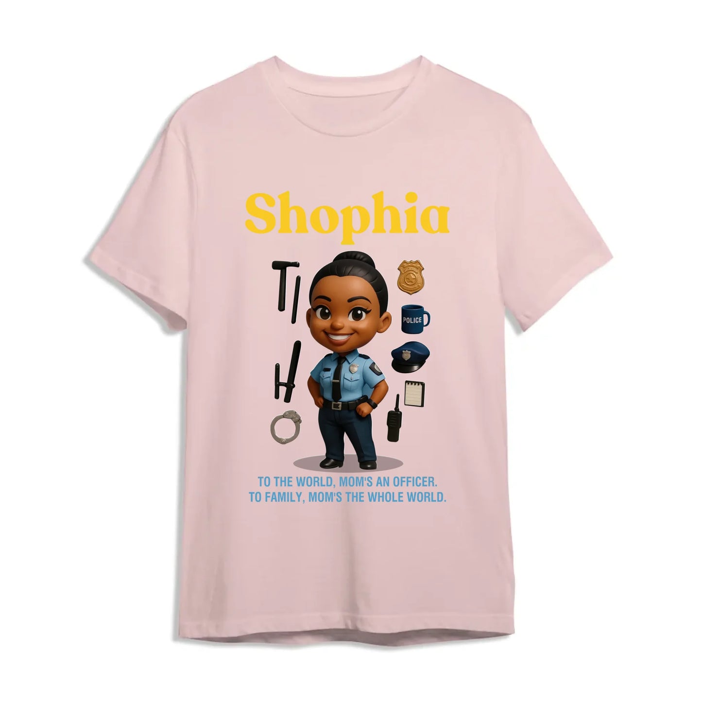 Custom Chibi Mom Shirt, Personalized Mother's Day Gift, Mom's A Police Mom Unique Gift for Her, Custom Name - Custom Choo