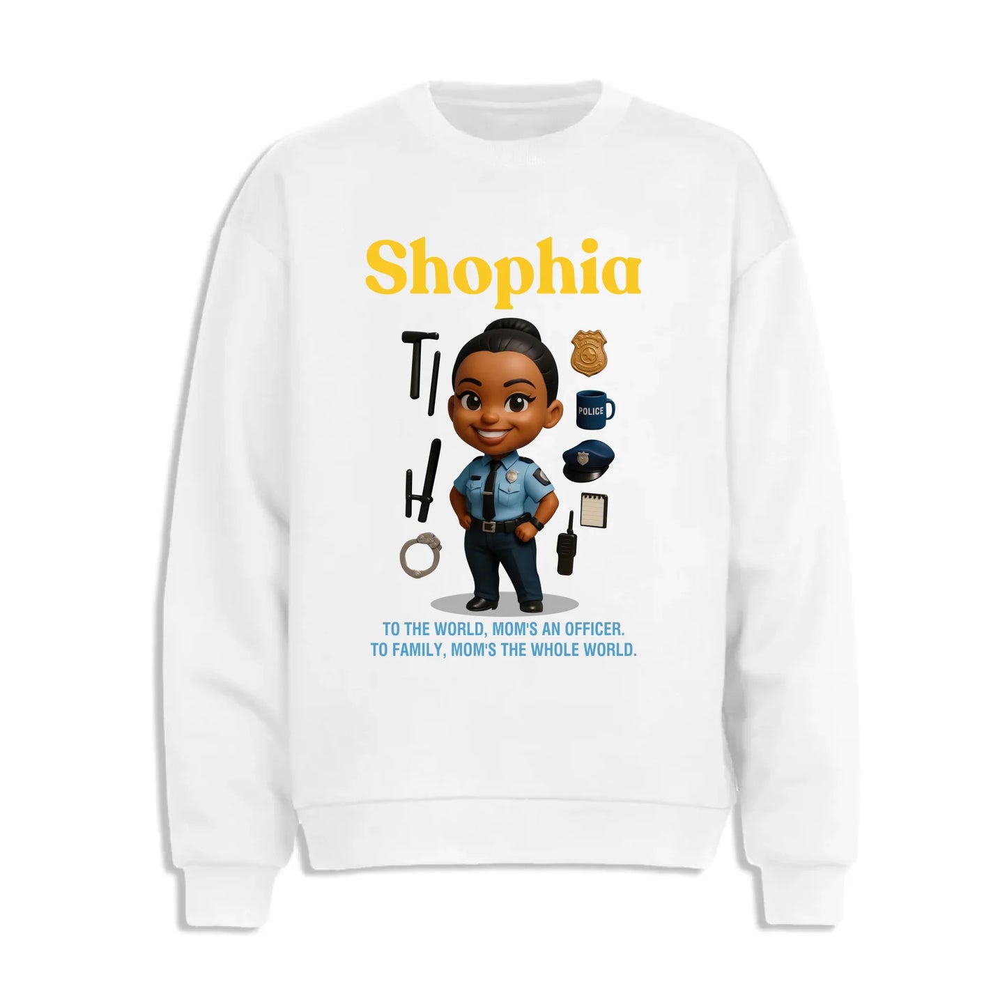 Custom Chibi Mom Shirt, Personalized Mother's Day Gift, Mom's A Police Mom Unique Gift for Her, Custom Name - Custom Choo