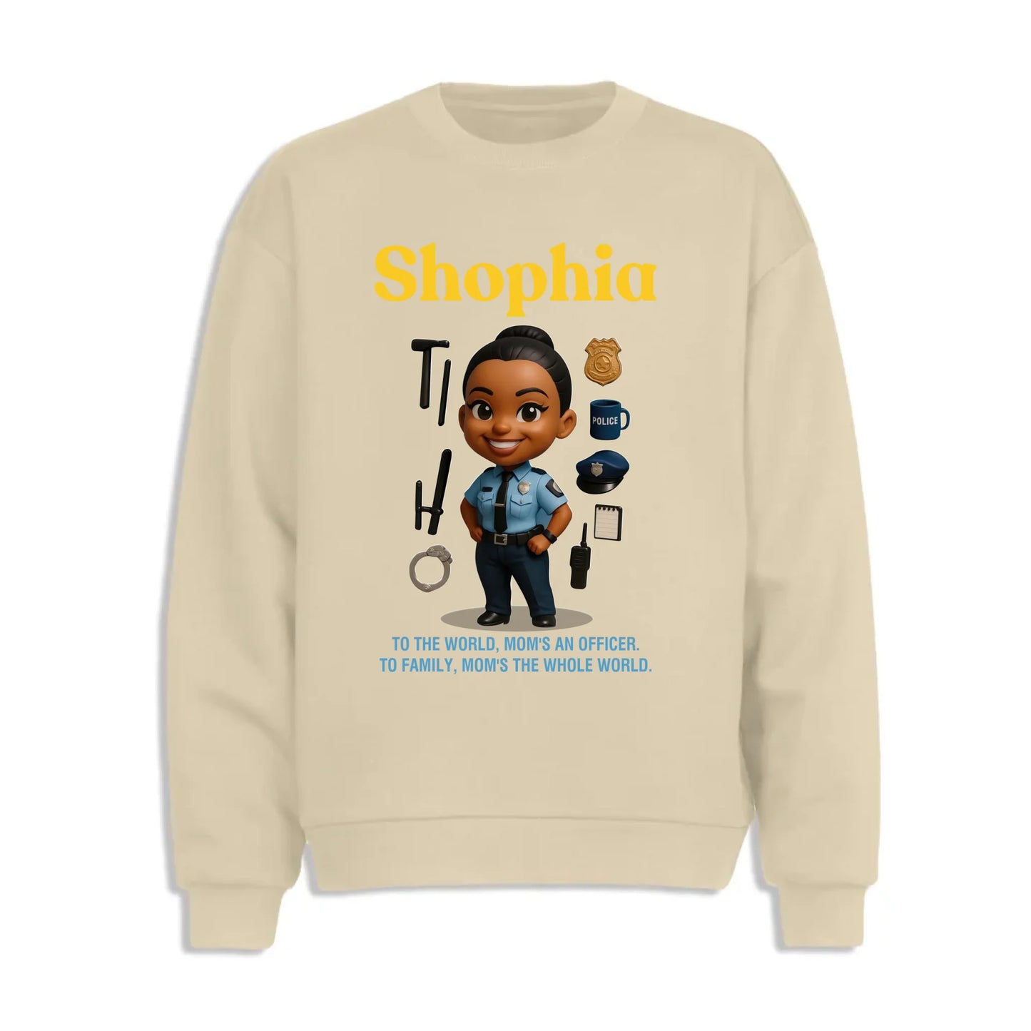 Custom Chibi Mom Shirt, Personalized Mother's Day Gift, Mom's A Police Mom Unique Gift for Her, Custom Name - Custom Choo