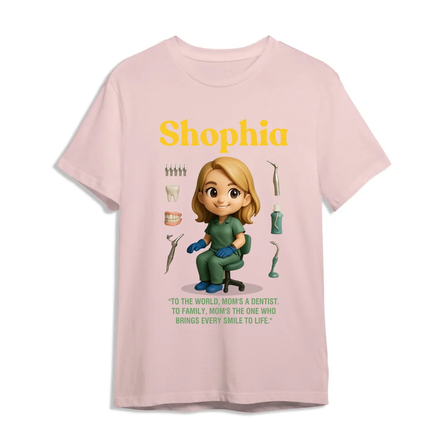 Custom Chibi Mom Shirt, Personalized Mother's Day Gift, Mom's A Dentist Mom Unique Gift for Her, Custom Name - Custom Choo