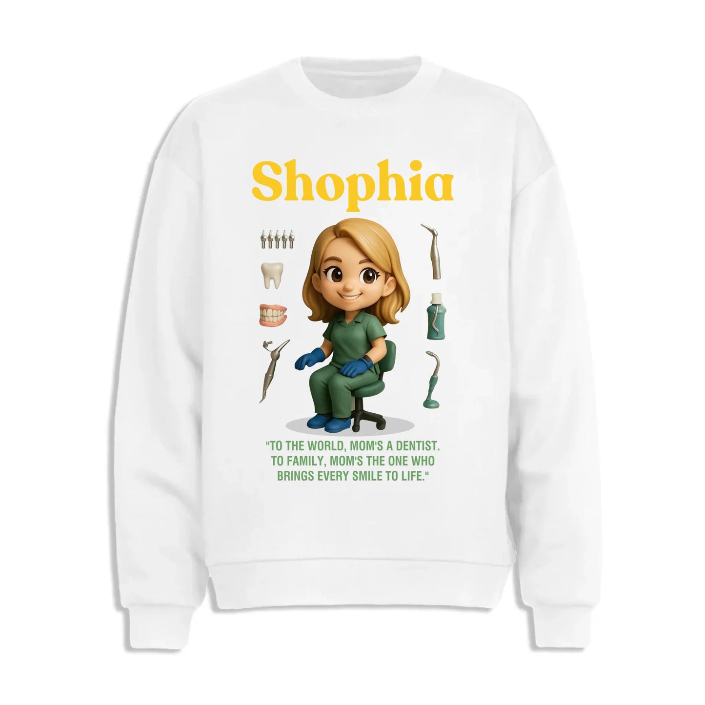 Custom Chibi Mom Shirt, Personalized Mother's Day Gift, Mom's A Dentist Mom Unique Gift for Her, Custom Name - Custom Choo