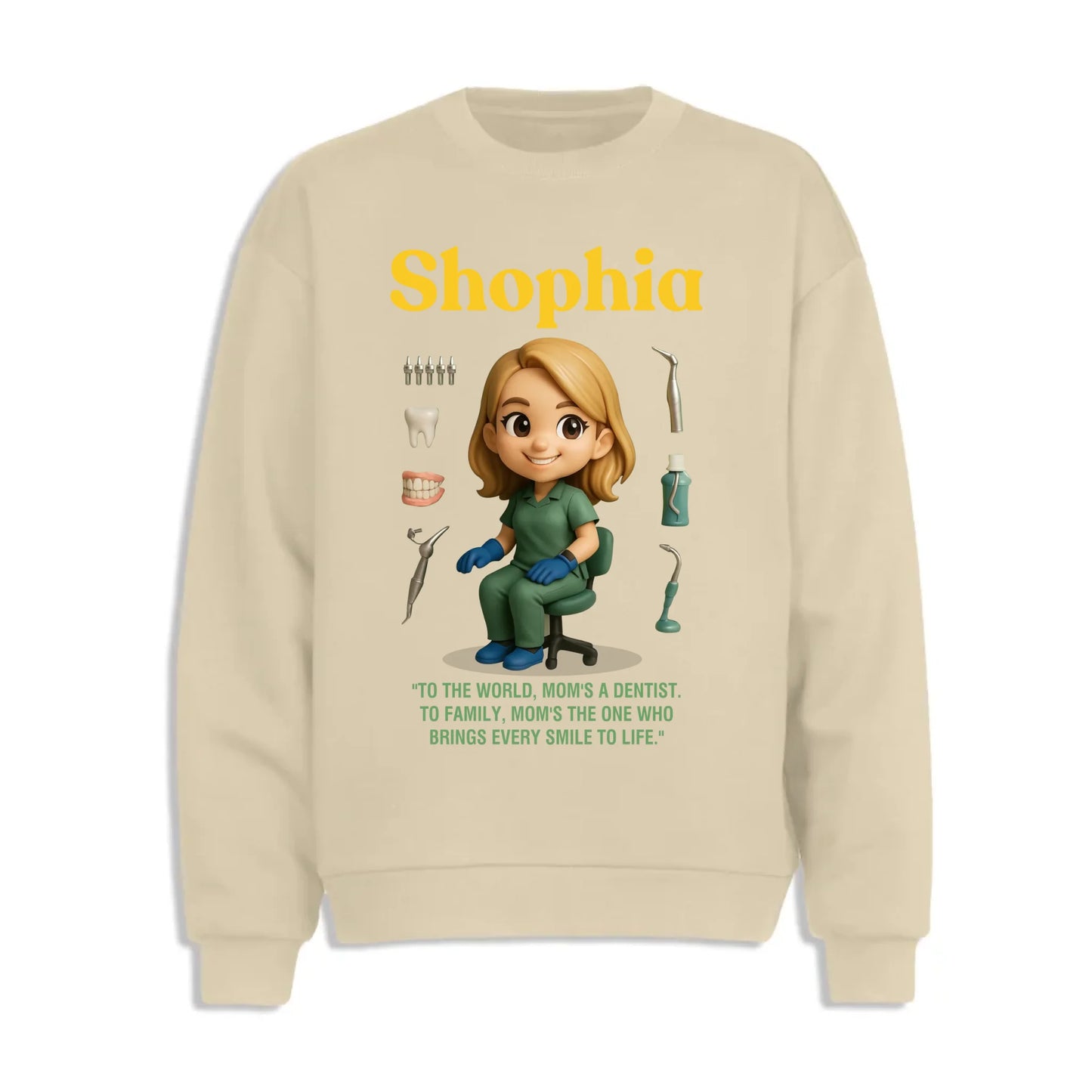 Custom Chibi Mom Shirt, Personalized Mother's Day Gift, Mom's A Dentist Mom Unique Gift for Her, Custom Name - Custom Choo