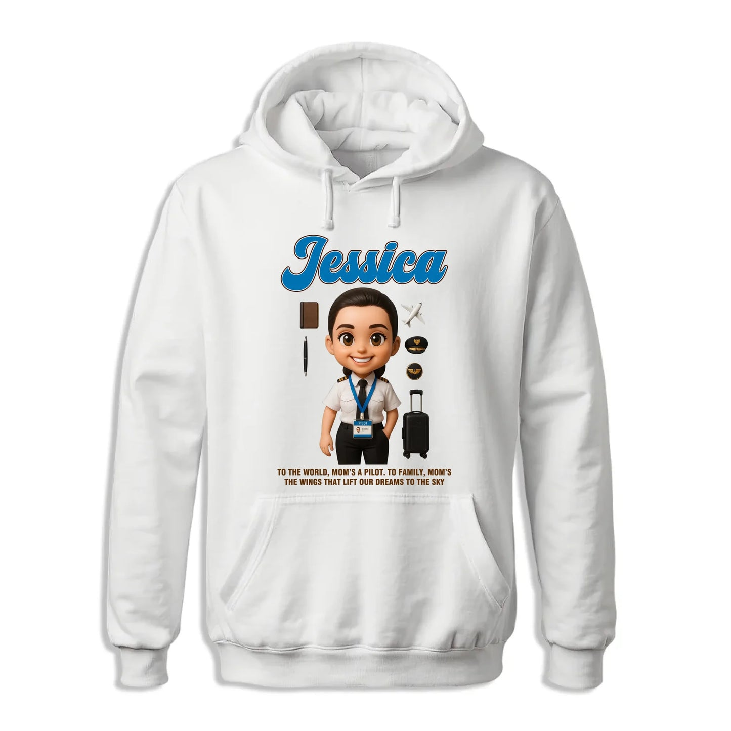 Custom Chibi Mom Shirt, Personalized Mother's Day Gift, Mom's A Pilot Mom Unique Gift for Her, Custom Name - Custom Choo