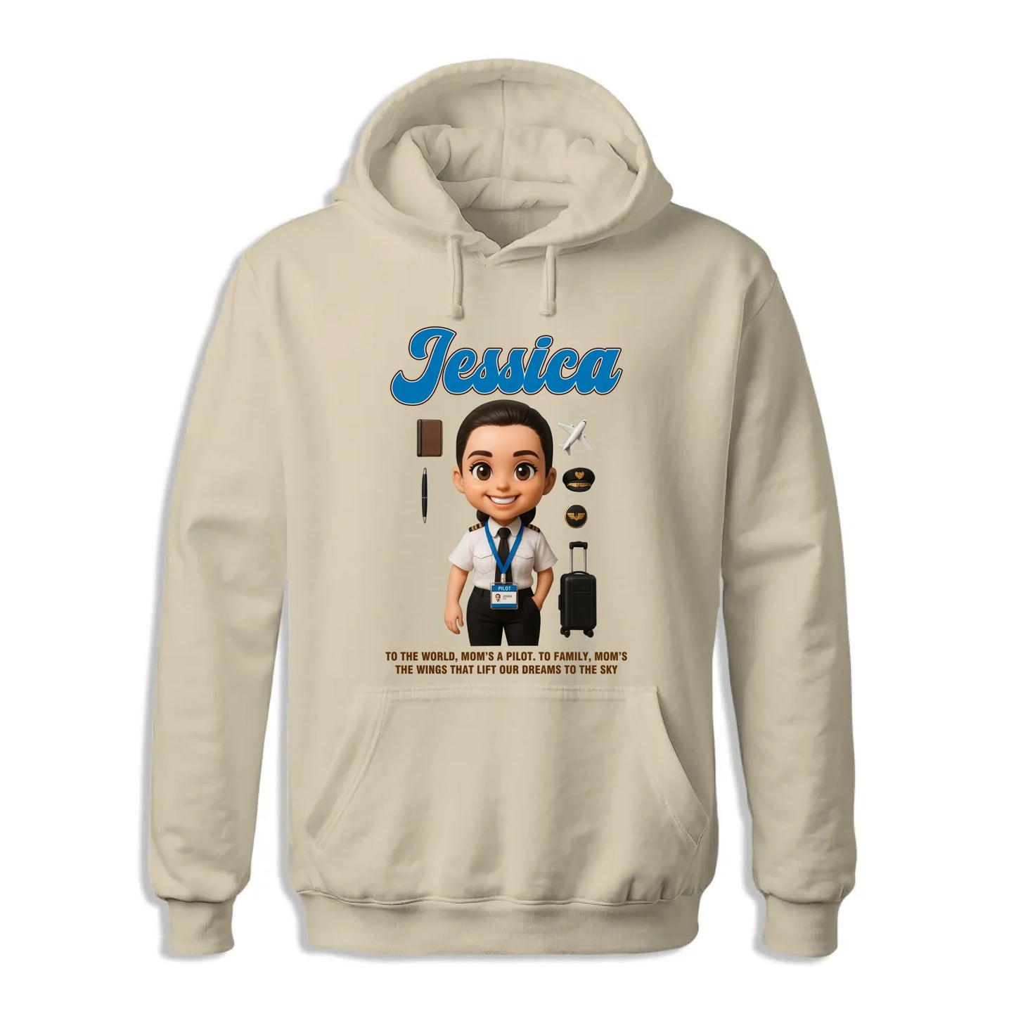 Custom Chibi Mom Shirt, Personalized Mother's Day Gift, Mom's A Pilot Mom Unique Gift for Her, Custom Name - Custom Choo