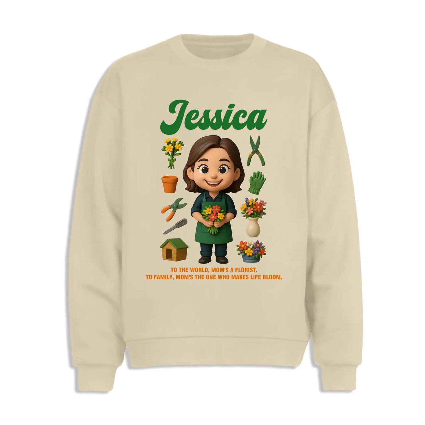 Custom Chibi Mom Shirt, Personalized Mother's Day Gift, Mom's A Florist Mom Unique Gift for Her, Custom Name - Custom Choo