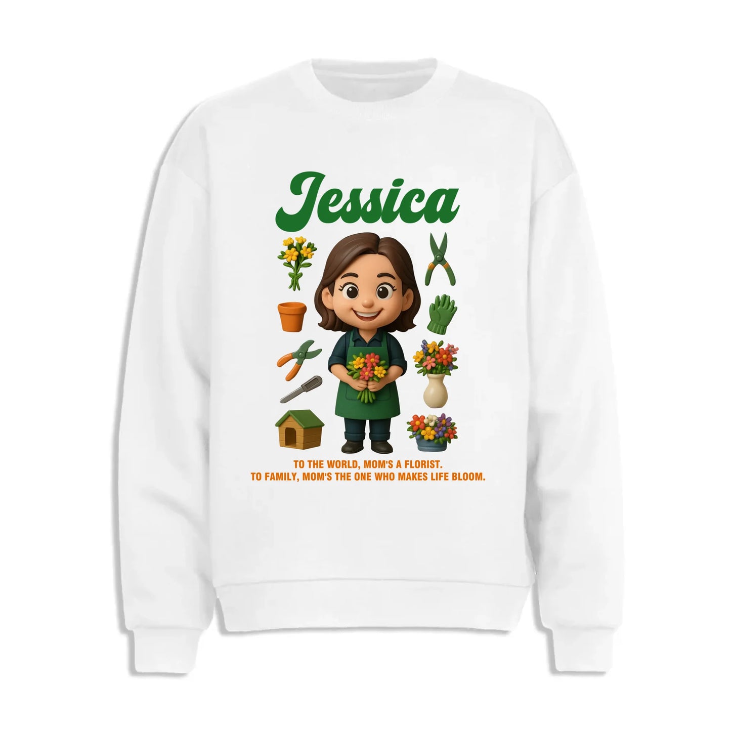 Custom Chibi Mom Shirt, Personalized Mother's Day Gift, Mom's A Florist Mom Unique Gift for Her, Custom Name - Custom Choo