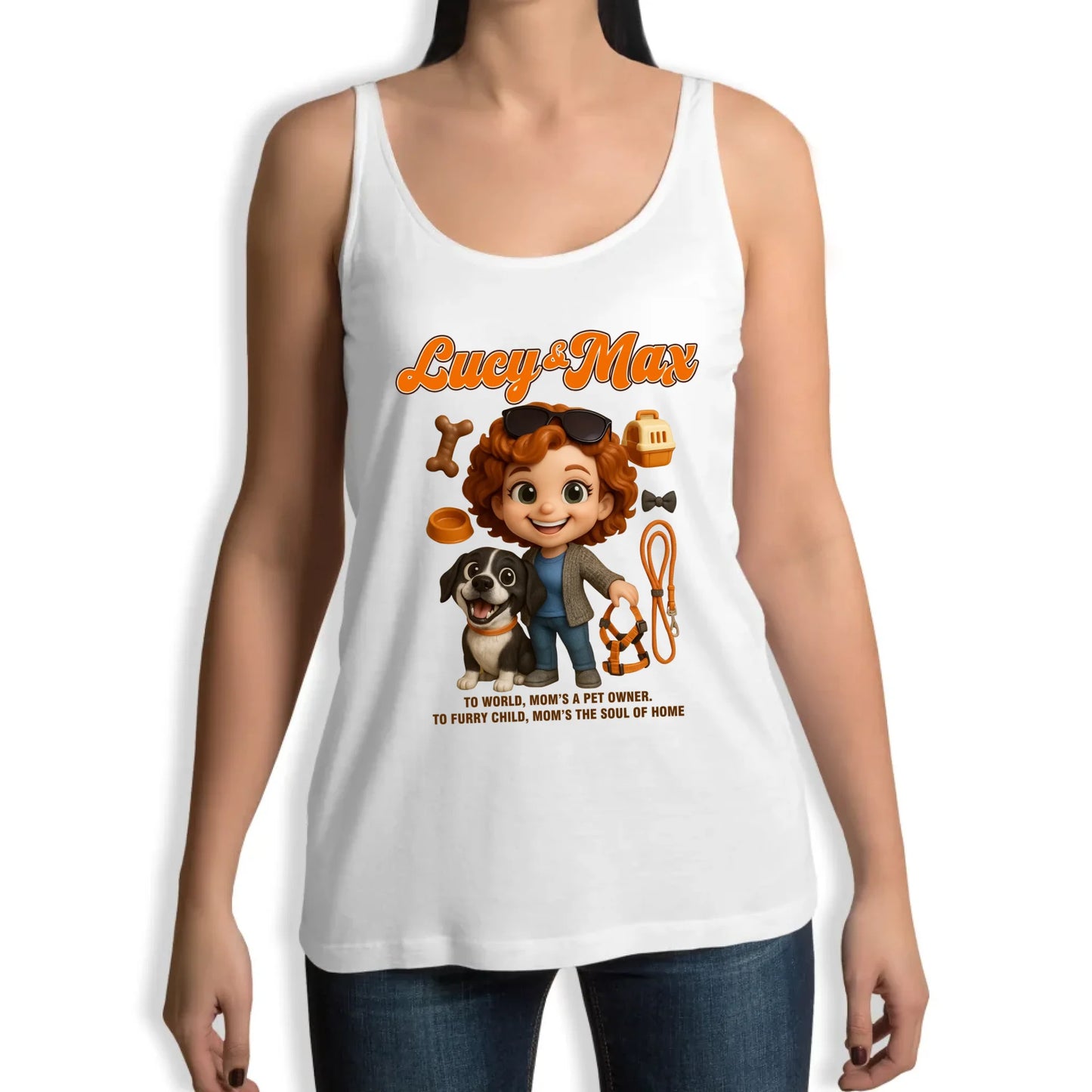Custom Chibi Mom Shirt, Personalized Mother's Day Gift, Mom's A Dog Mom Unique Gift for Her,Custom Name - Custom Choo