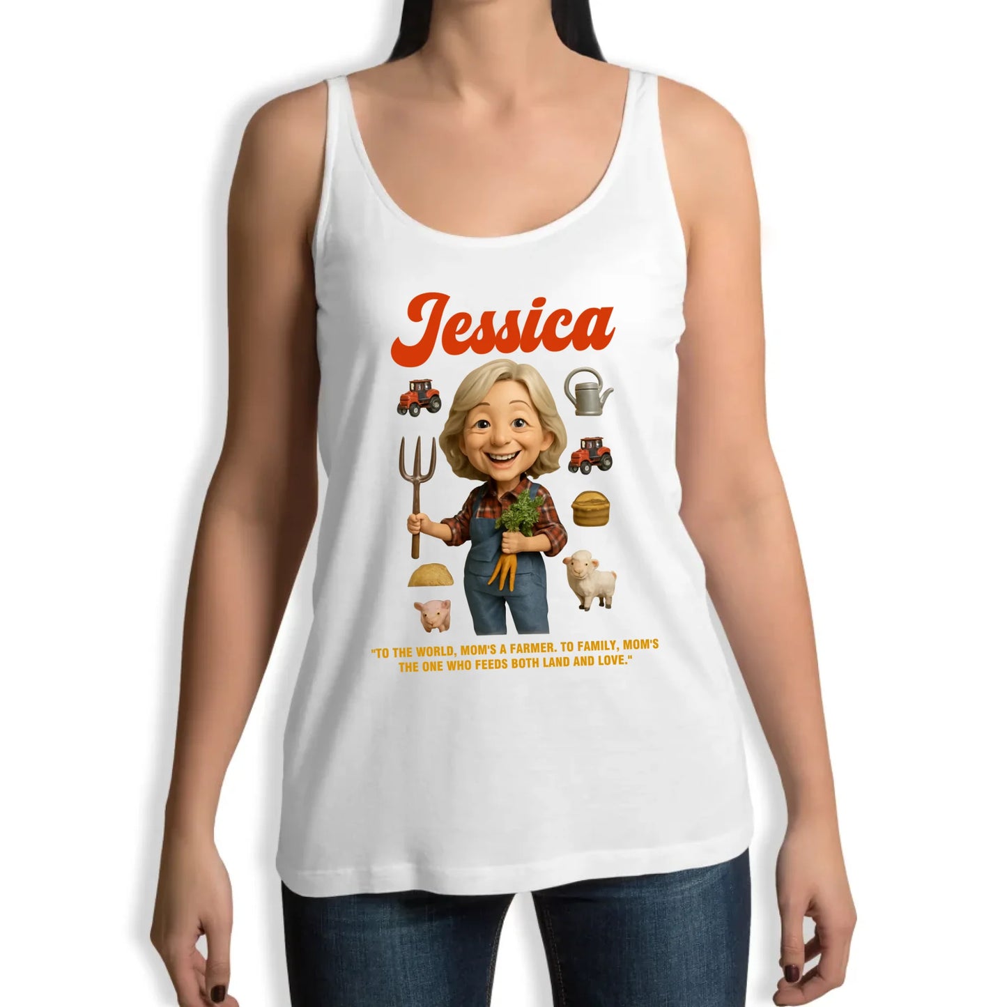 Custom Chibi Mom Shirt, Personalized Mother's Day Gift, Mom's A Farmer Mom Unique Gift for Her, Custom Name - Custom Choo