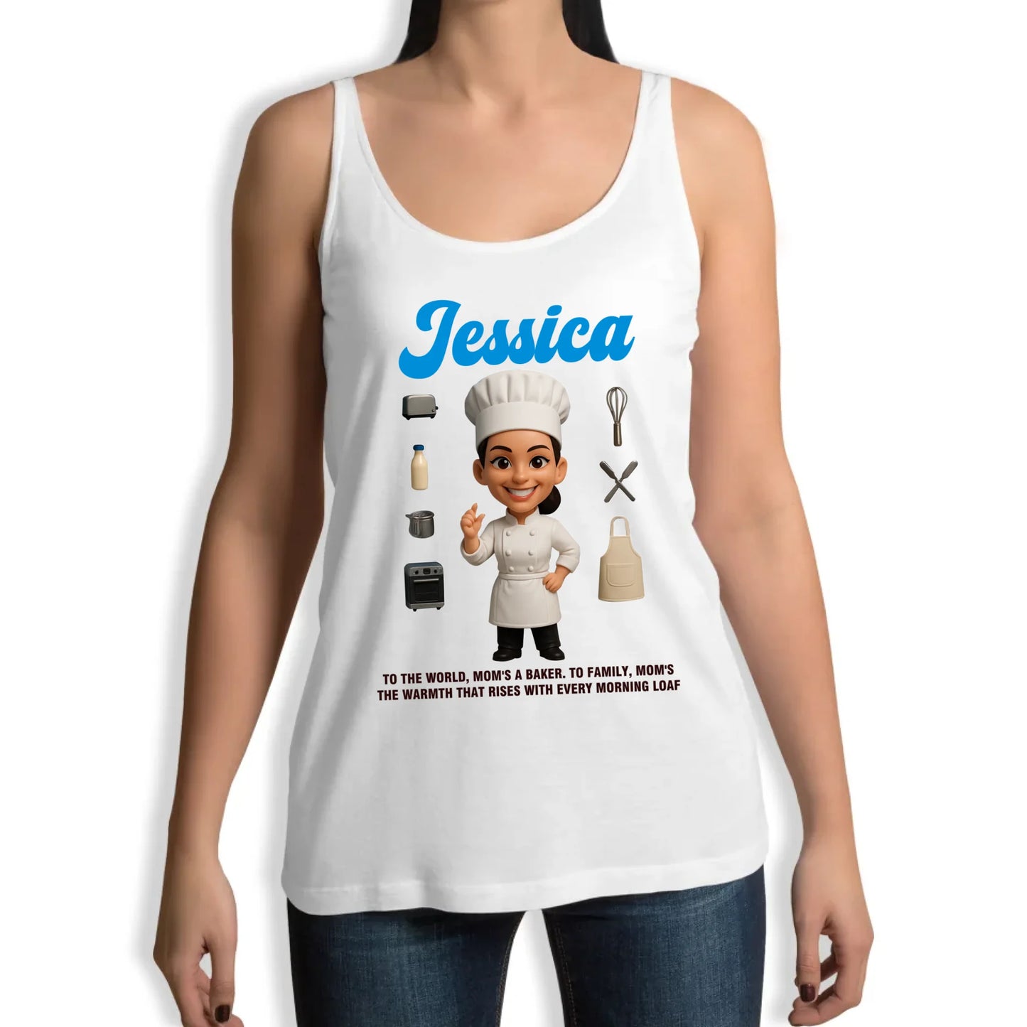 Custom Chibi Mom Shirt, Personalized Mother's Day Gift,Mom's A Baker Mom Unique Gift for Her, Custom Name - Custom Choo