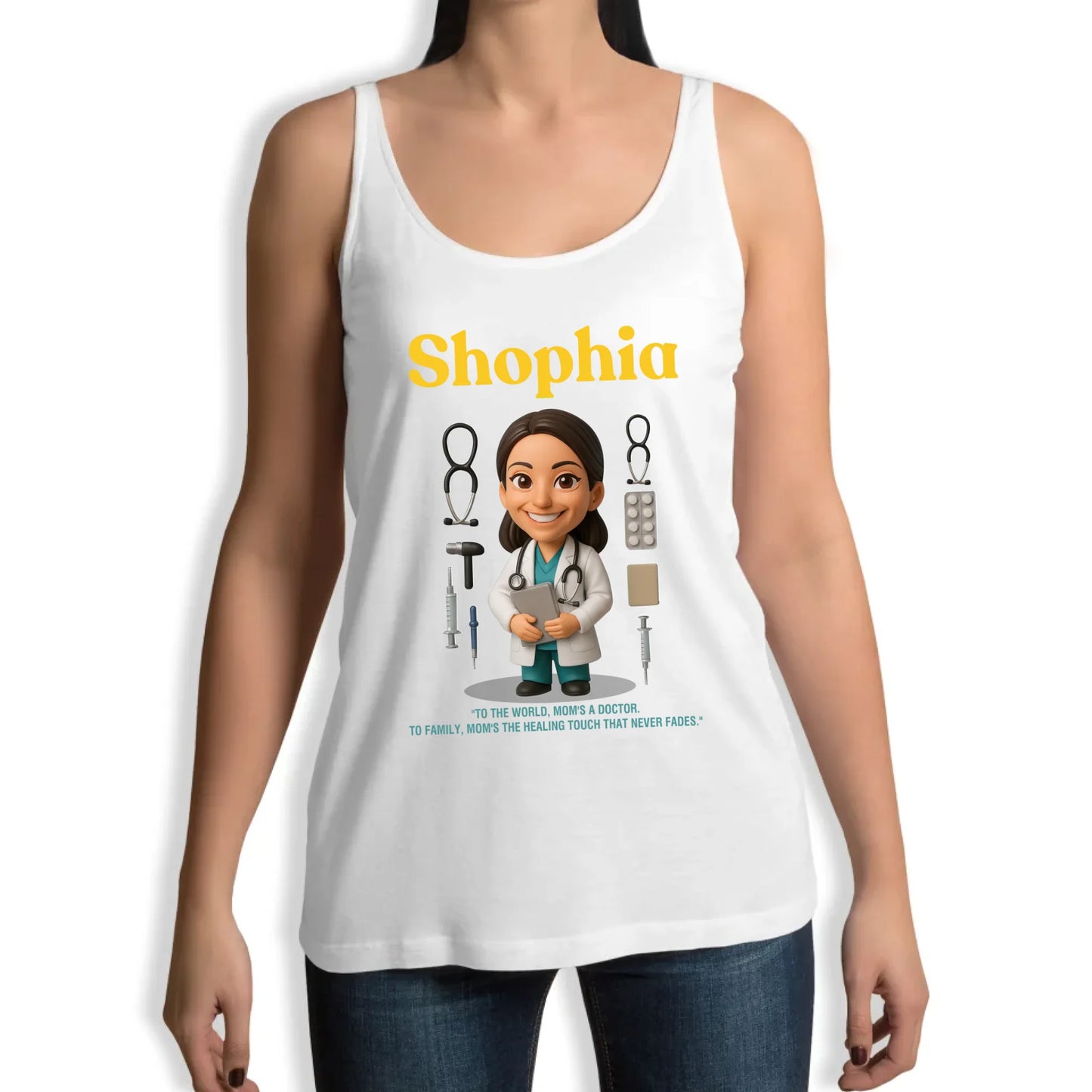Custom Chibi Mom Shirt, Personalized Mother's Day Gift, Mom's A Doctor Mom Unique Gift for Her, Custom Name - Custom Choo