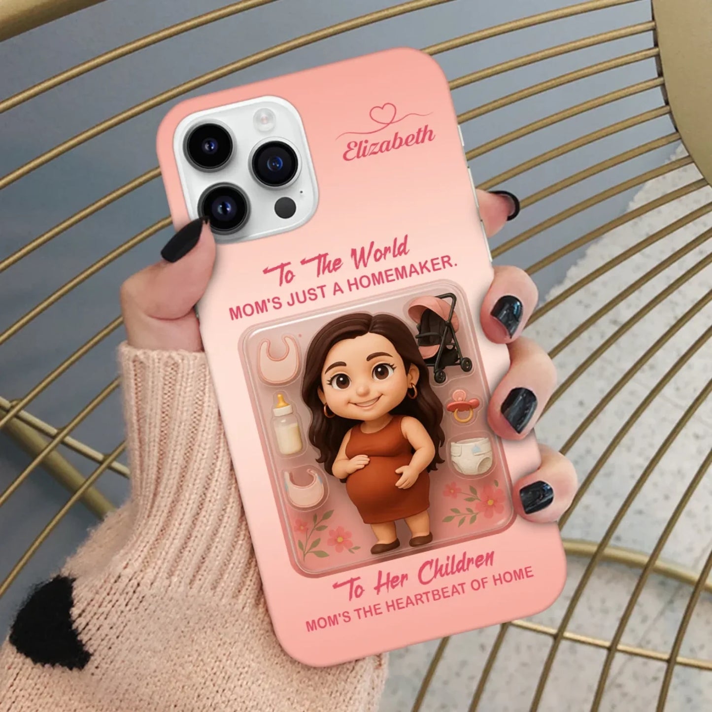 New Mom Mother’s Day Gift - Personalized Photo Chibi Phone Case for Mom - Custom Choo