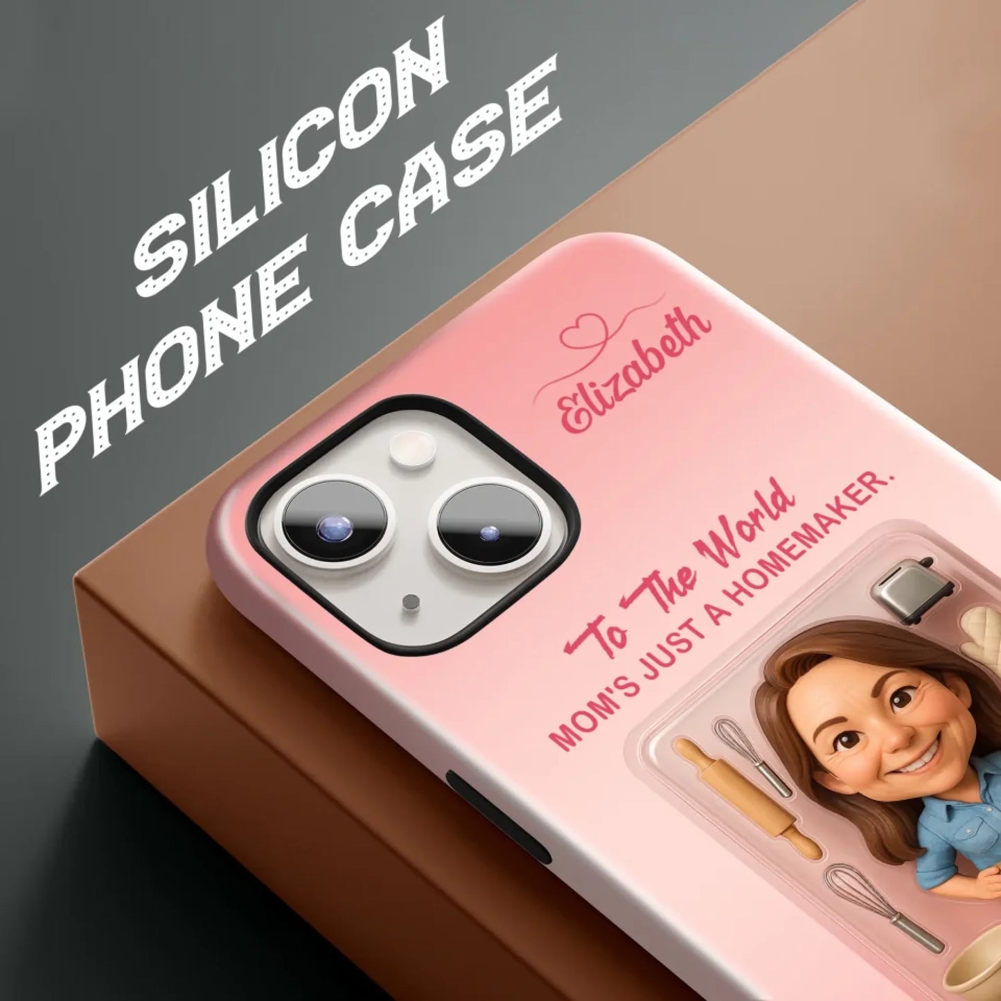 Homemaker Mom Mother’s Day Gift - Personalized Photo Chibi Phone Case for Mom - Custom Choo