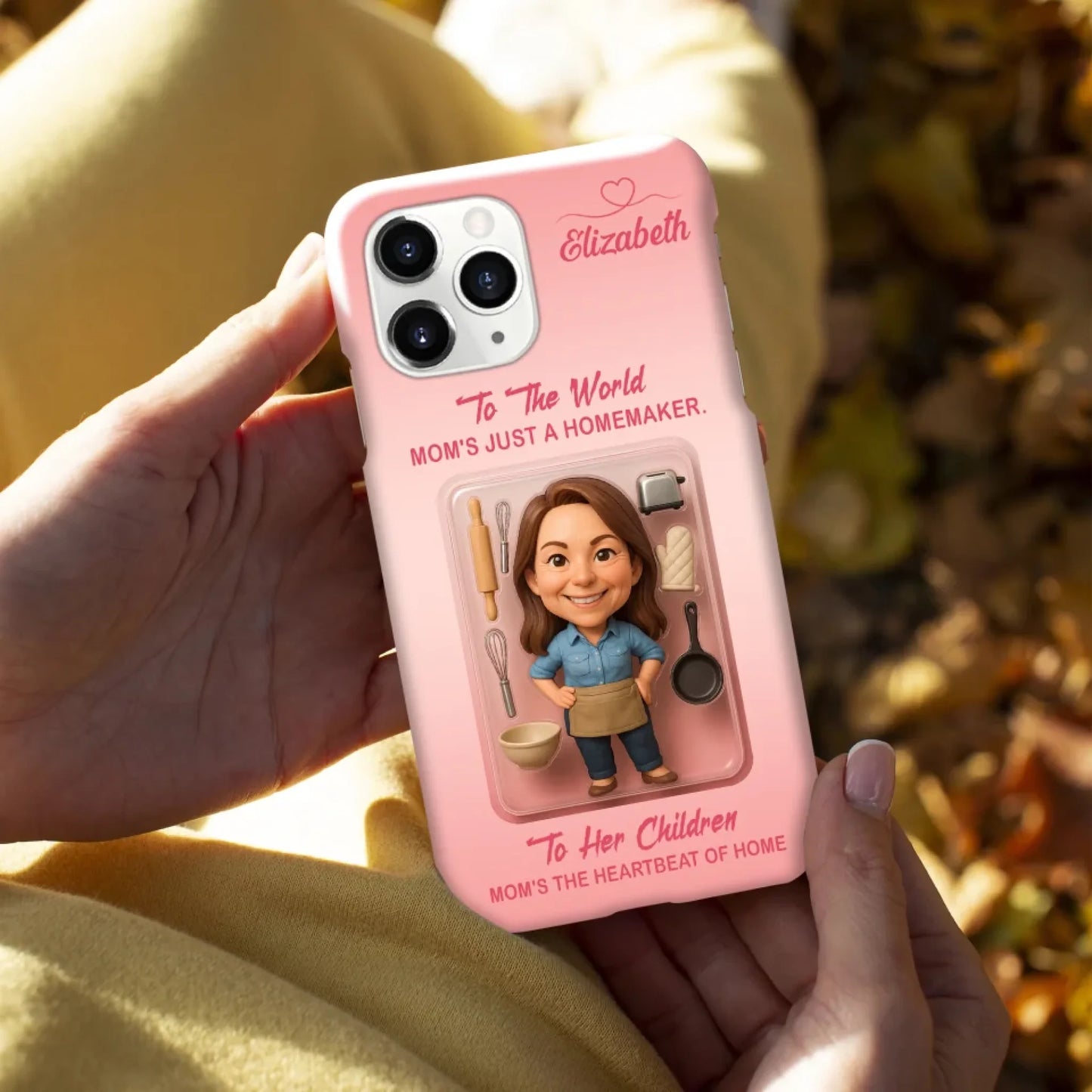 Homemaker Mom Mother’s Day Gift - Personalized Photo Chibi Phone Case for Mom - Custom Choo