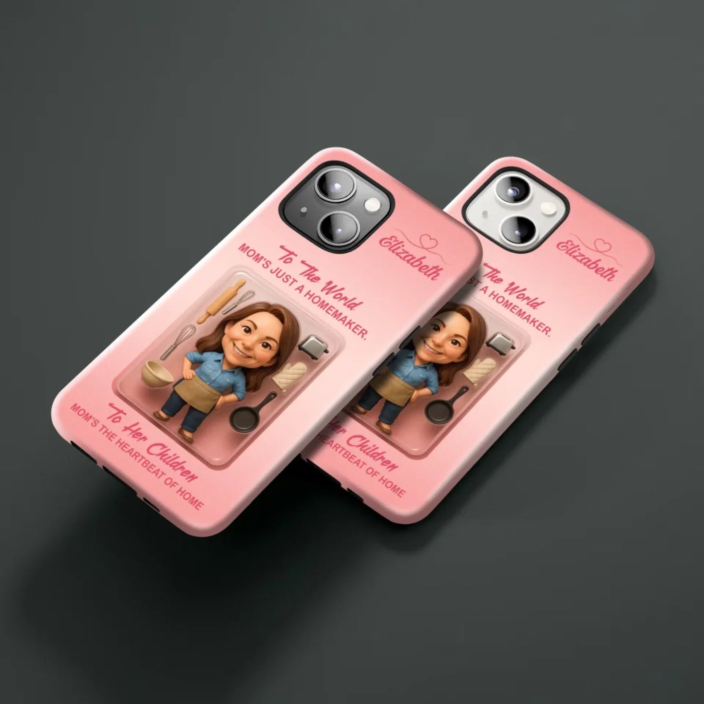 Homemaker Mom Mother’s Day Gift - Personalized Photo Chibi Phone Case for Mom - Custom Choo