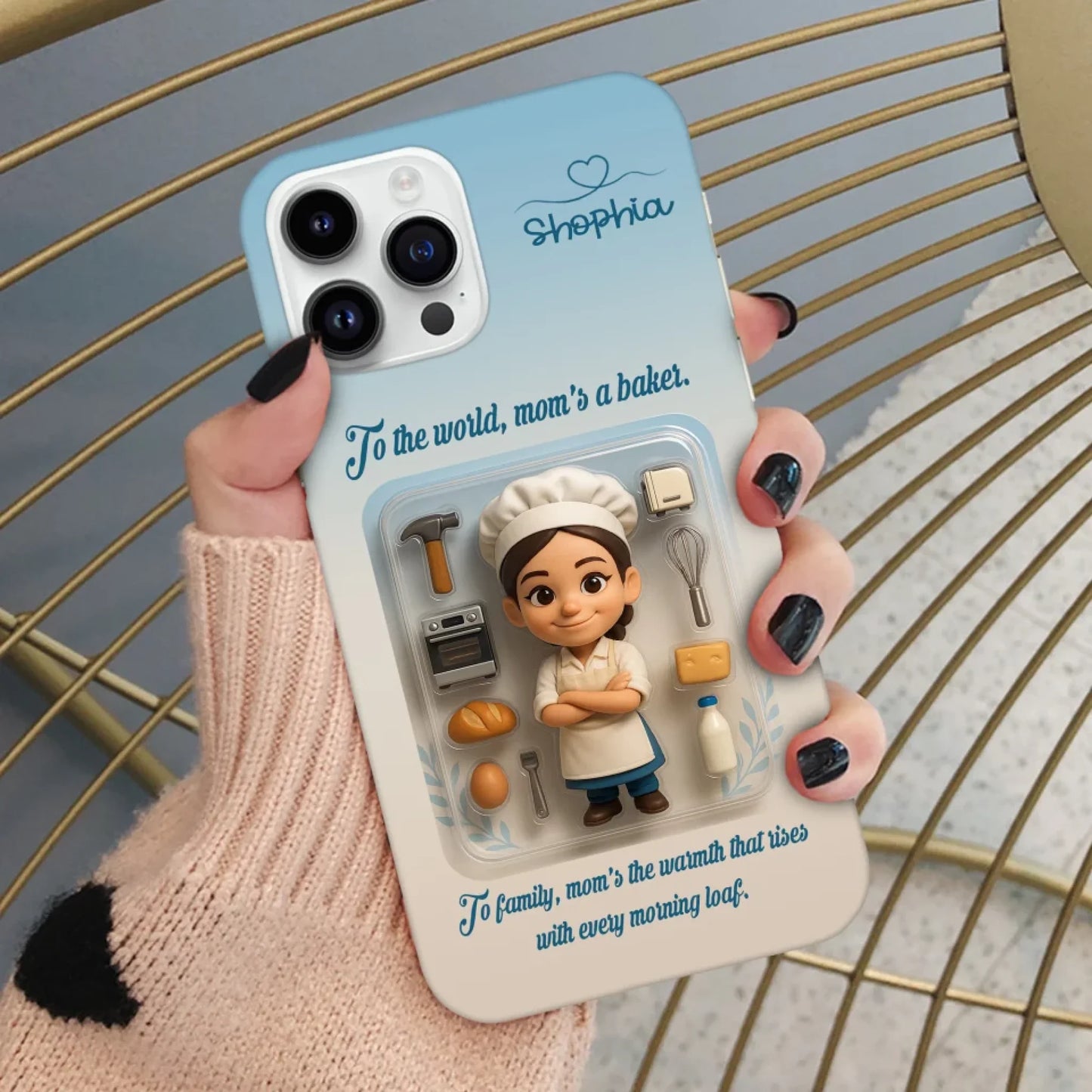 Baker Mom Mother’s Day Gift - Personalized Photo Chibi Phone Case for Mom - Custom Choo