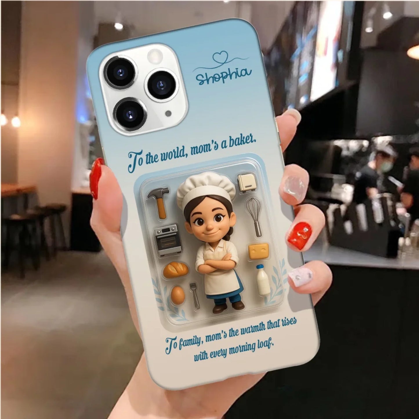 Baker Mom Mother’s Day Gift - Personalized Photo Chibi Phone Case for Mom - Custom Choo
