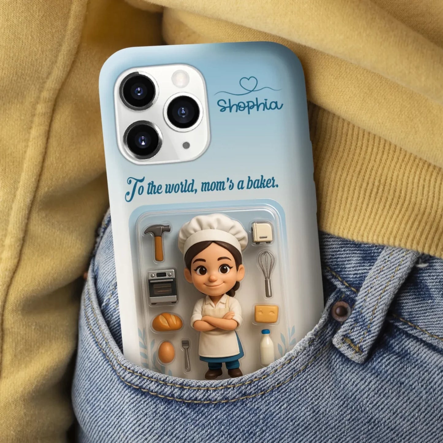 Baker Mom Mother’s Day Gift - Personalized Photo Chibi Phone Case for Mom - Custom Choo
