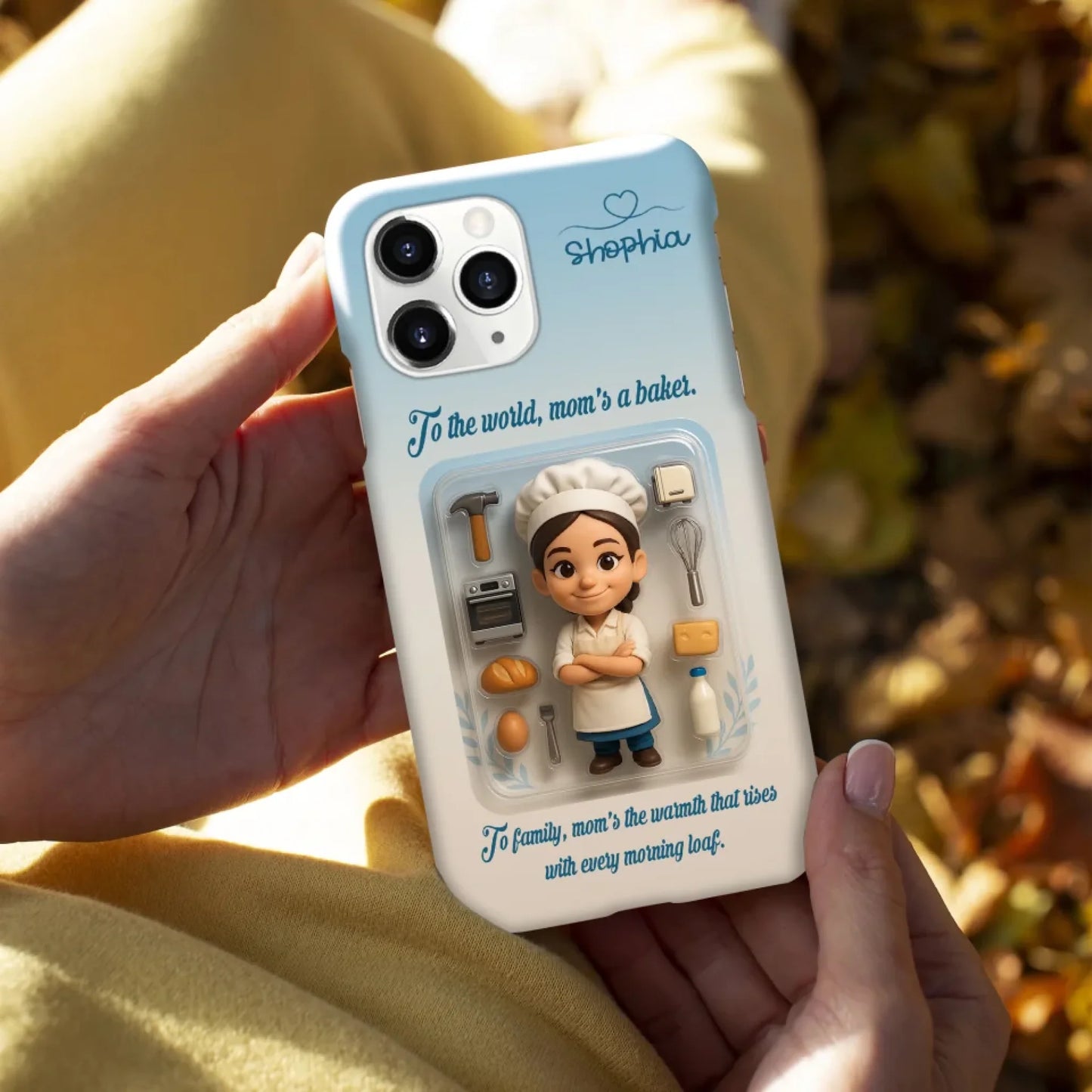 Baker Mom Mother’s Day Gift - Personalized Photo Chibi Phone Case for Mom - Custom Choo