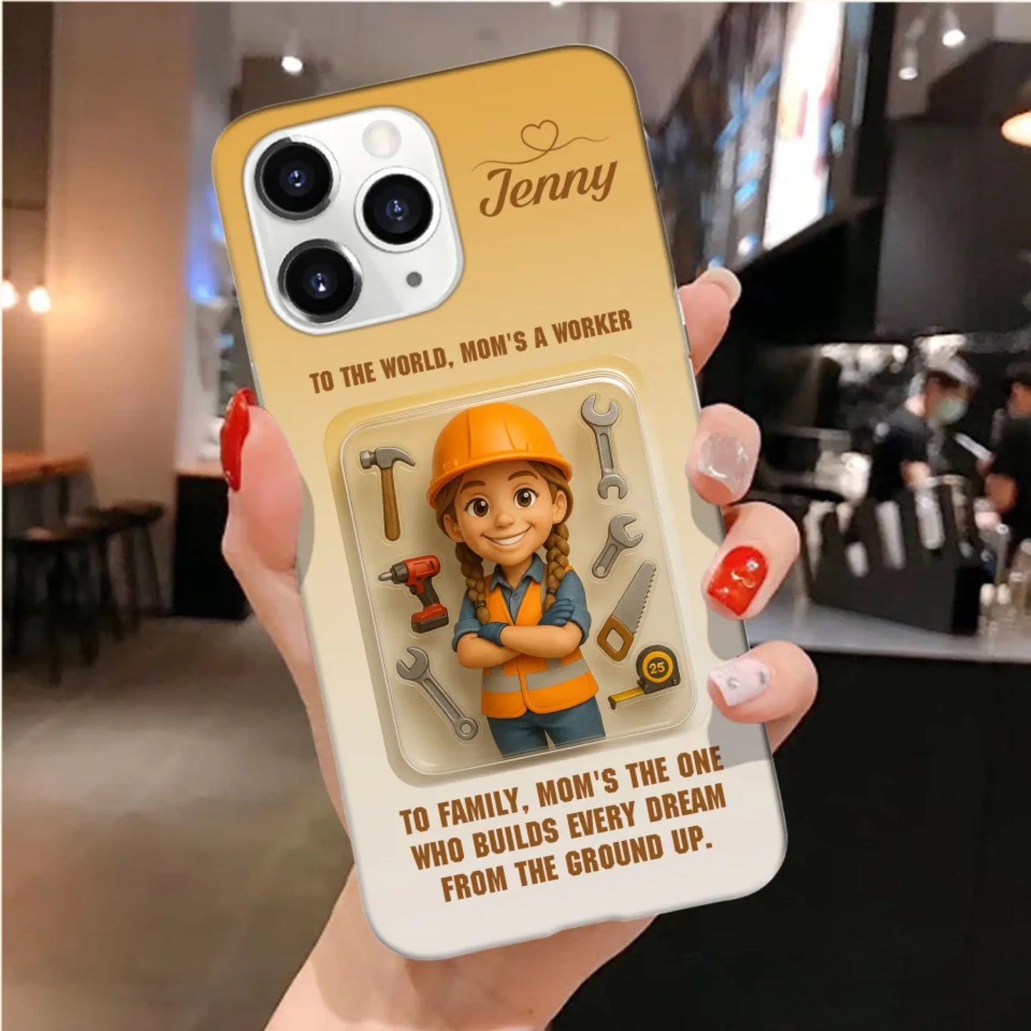 Woker Mom Mother’s Day Gift - Personalized Photo Chibi Phone Case for Mom - Custom Choo
