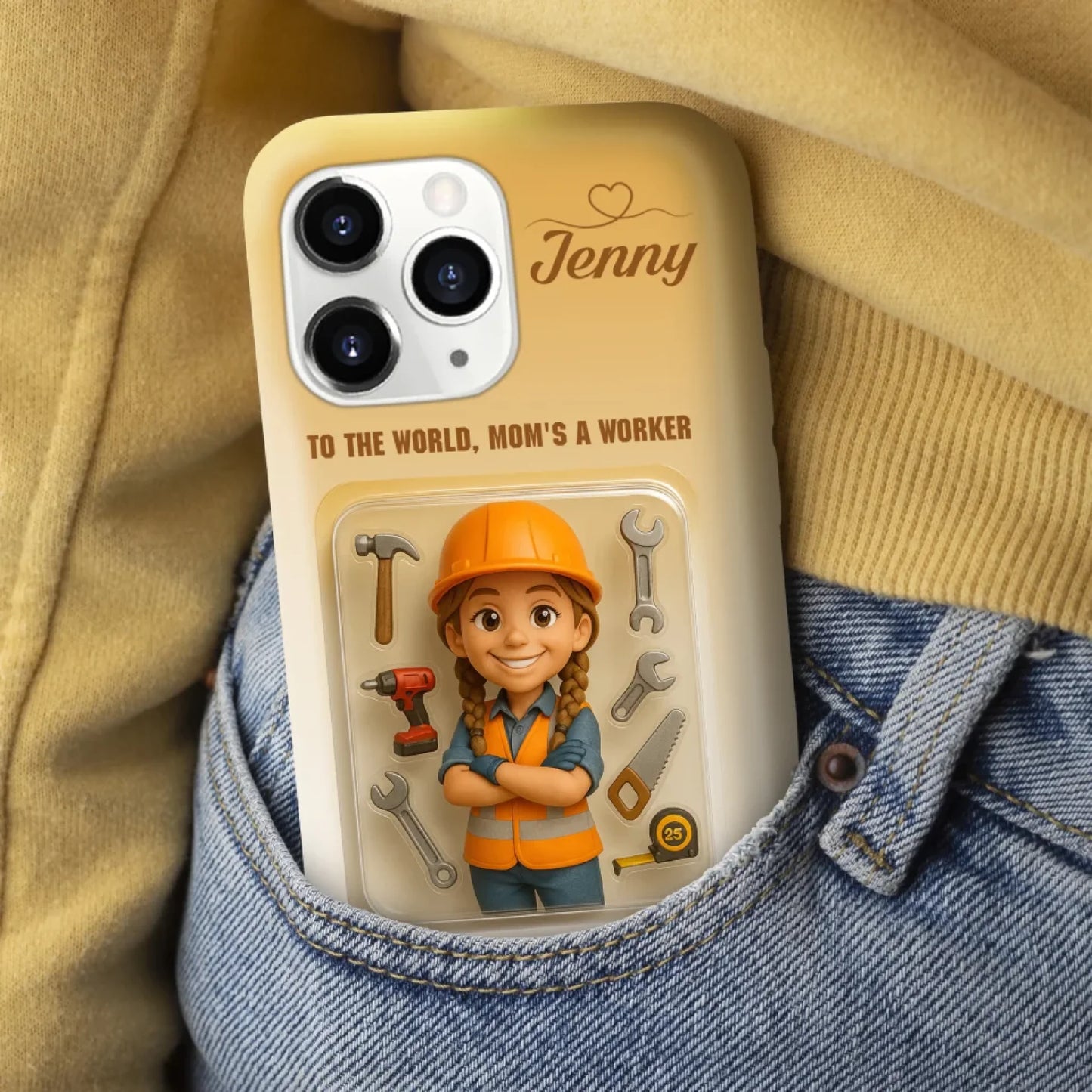 Woker Mom Mother’s Day Gift - Personalized Photo Chibi Phone Case for Mom - Custom Choo