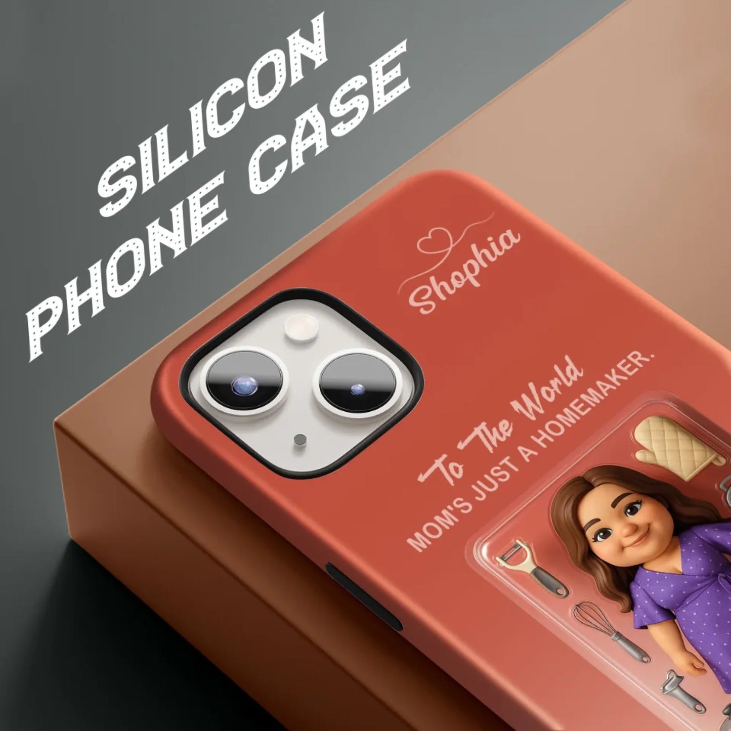 Homemaker Mom Mother’s Day Gift - Personalized Photo Chibi Phone Case for Mom - Custom Choo