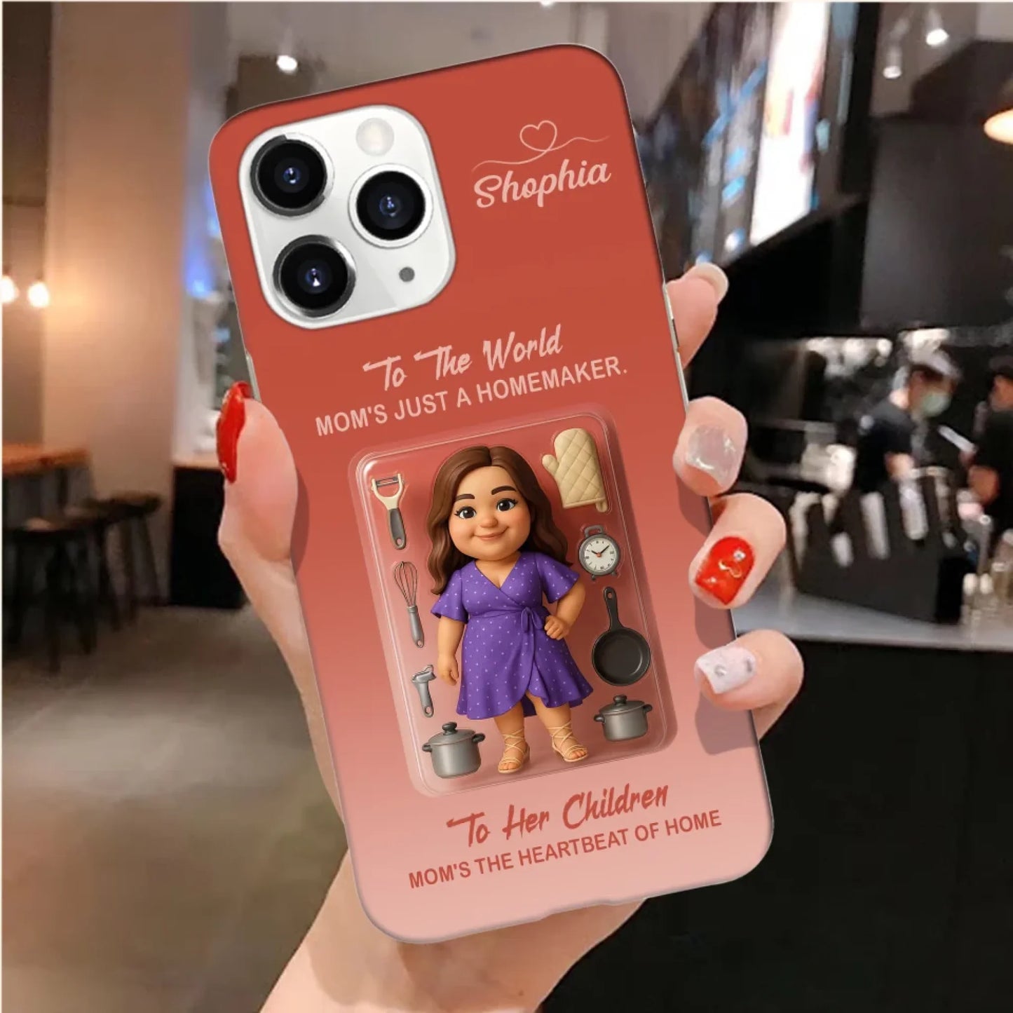 Homemaker Mom Mother’s Day Gift - Personalized Photo Chibi Phone Case for Mom - Custom Choo