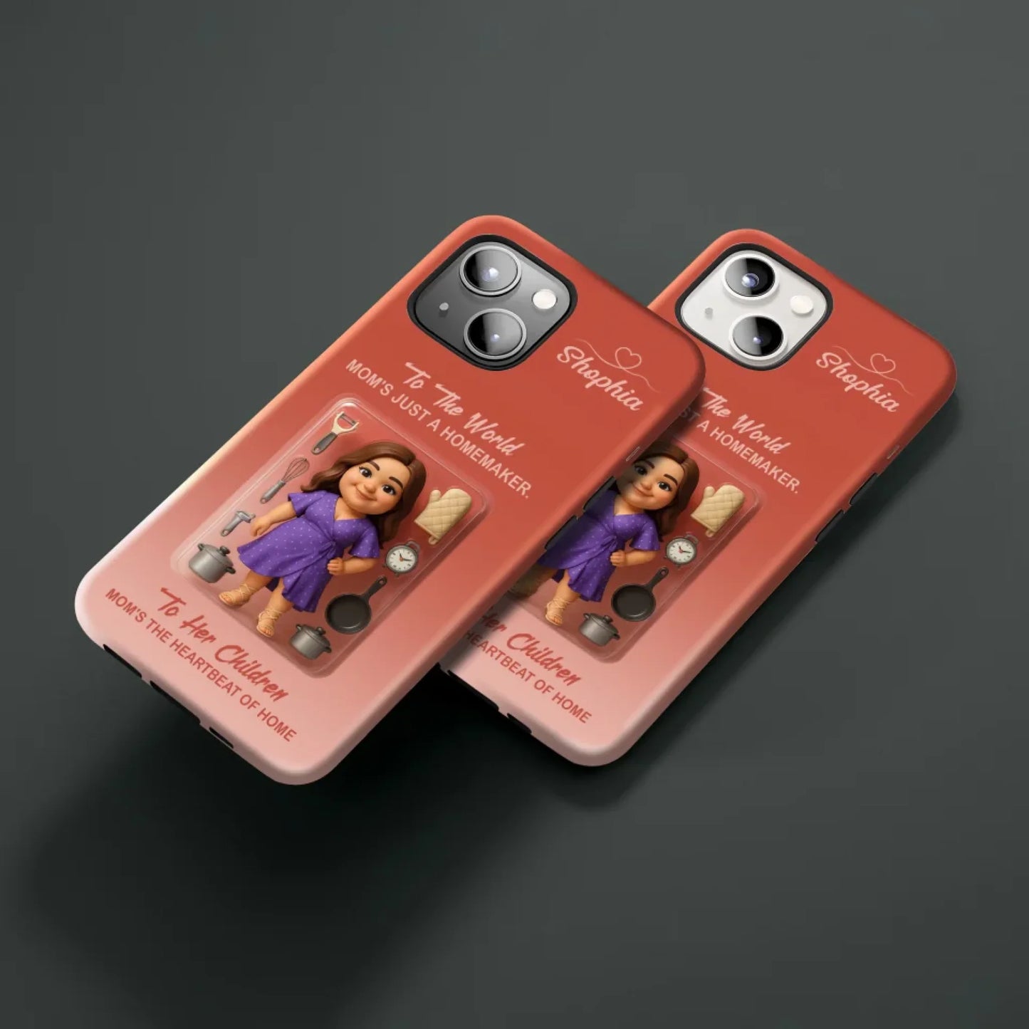 Homemaker Mom Mother’s Day Gift - Personalized Photo Chibi Phone Case for Mom - Custom Choo