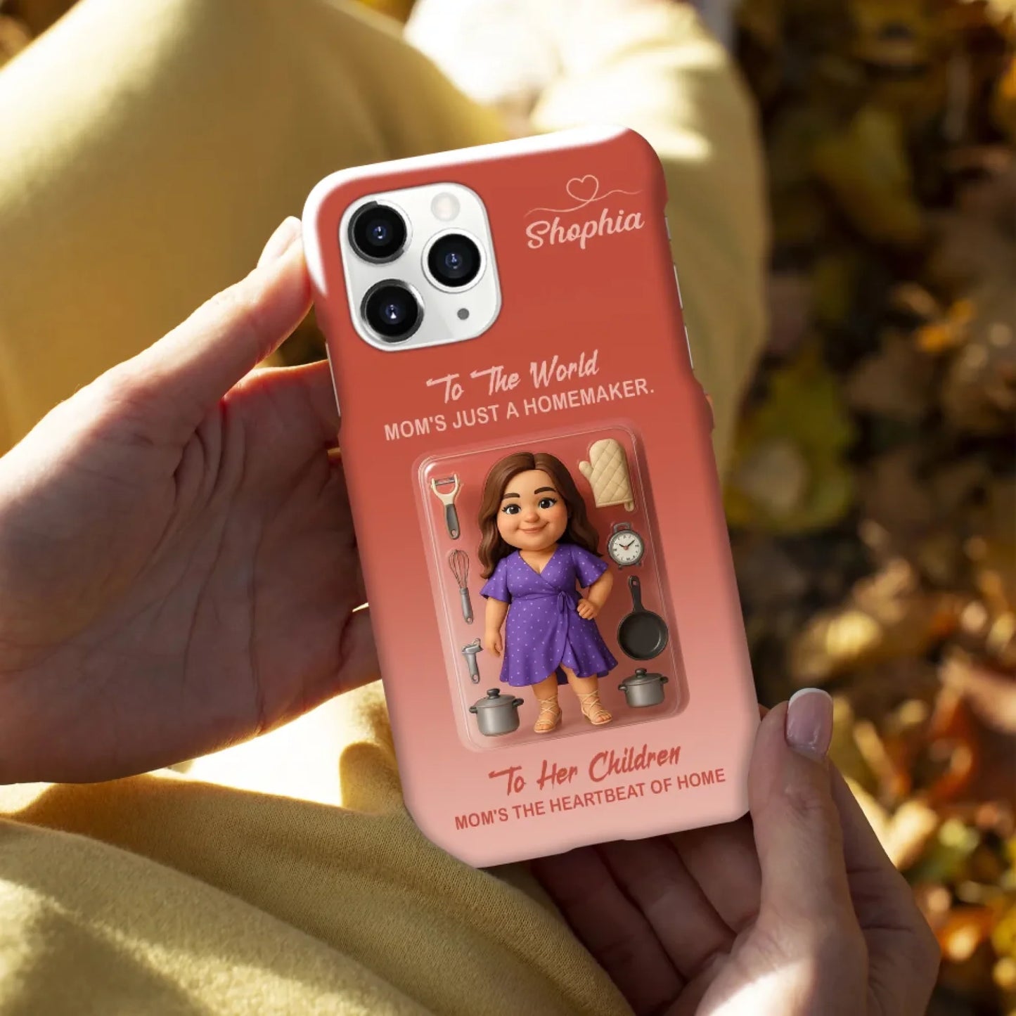Homemaker Mom Mother’s Day Gift - Personalized Photo Chibi Phone Case for Mom - Custom Choo