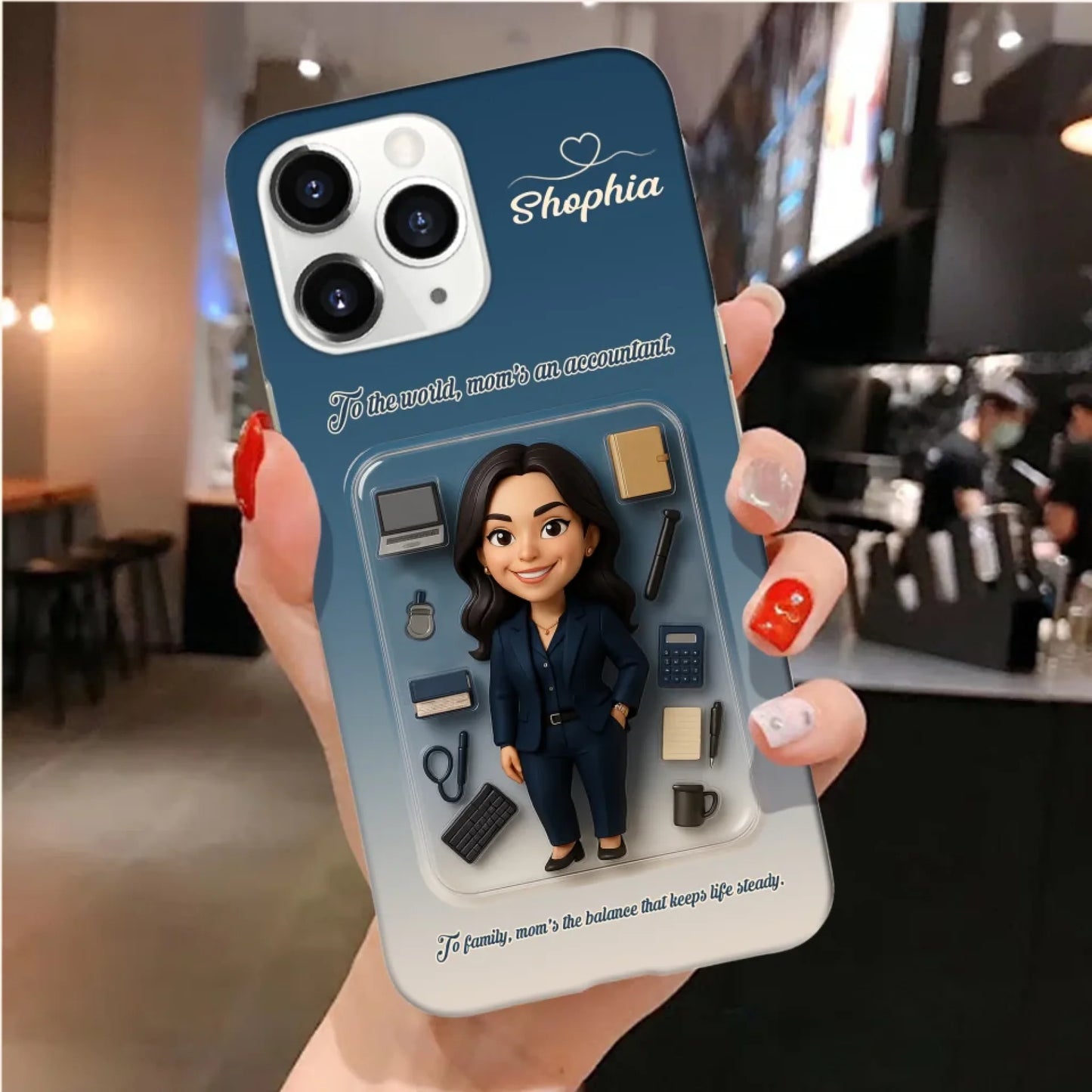 Accountant Mom Mother’s Day Gift - Personalized Photo Chibi Phone Case for Mom - Custom Choo