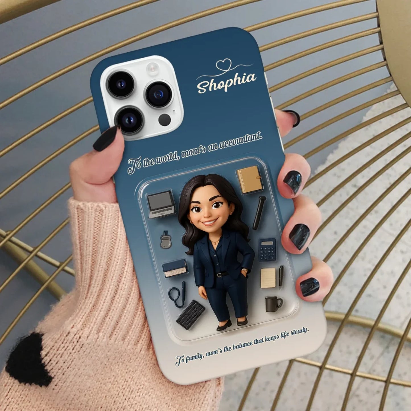 Accountant Mom Mother’s Day Gift - Personalized Photo Chibi Phone Case for Mom - Custom Choo