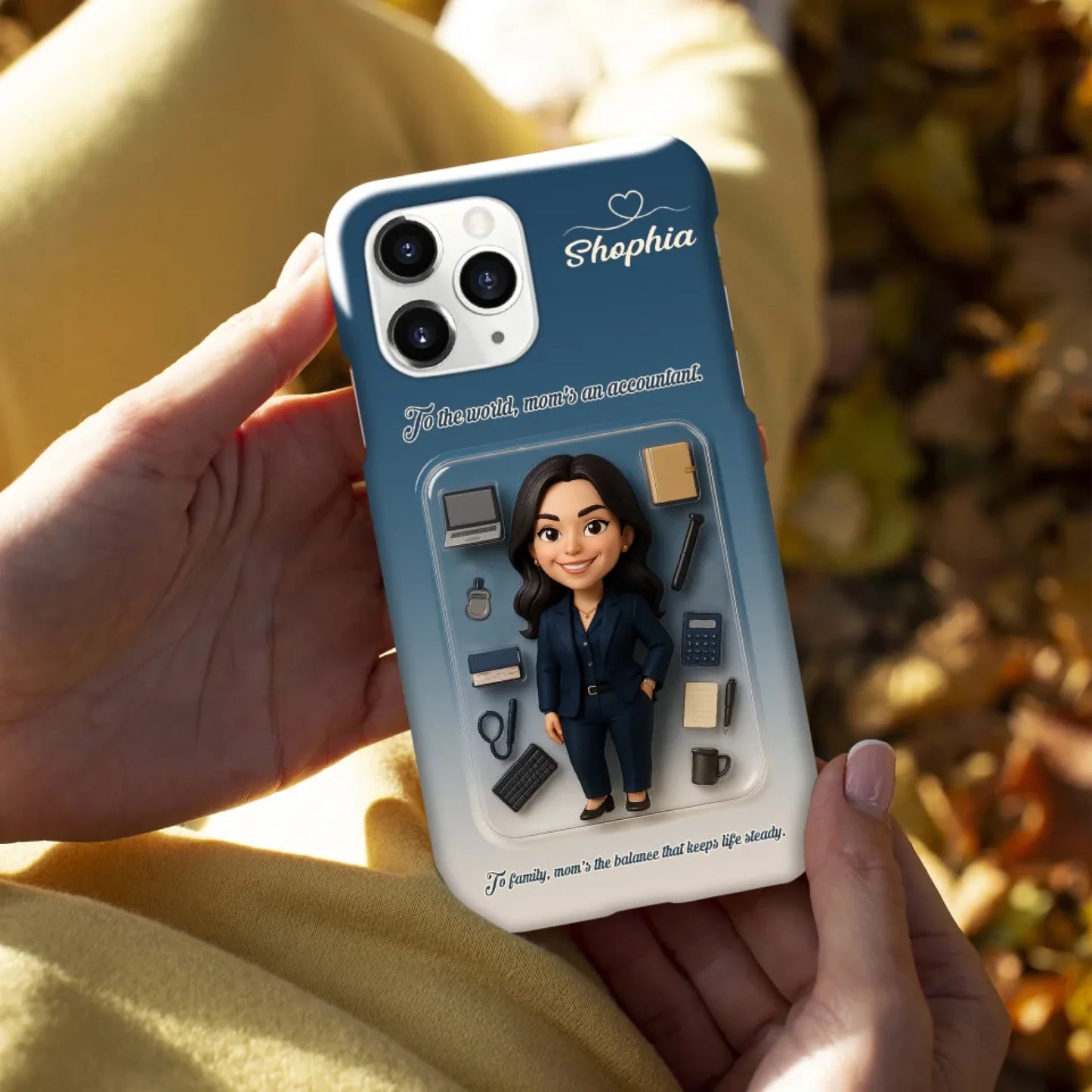 Accountant Mom Mother’s Day Gift - Personalized Photo Chibi Phone Case for Mom - Custom Choo