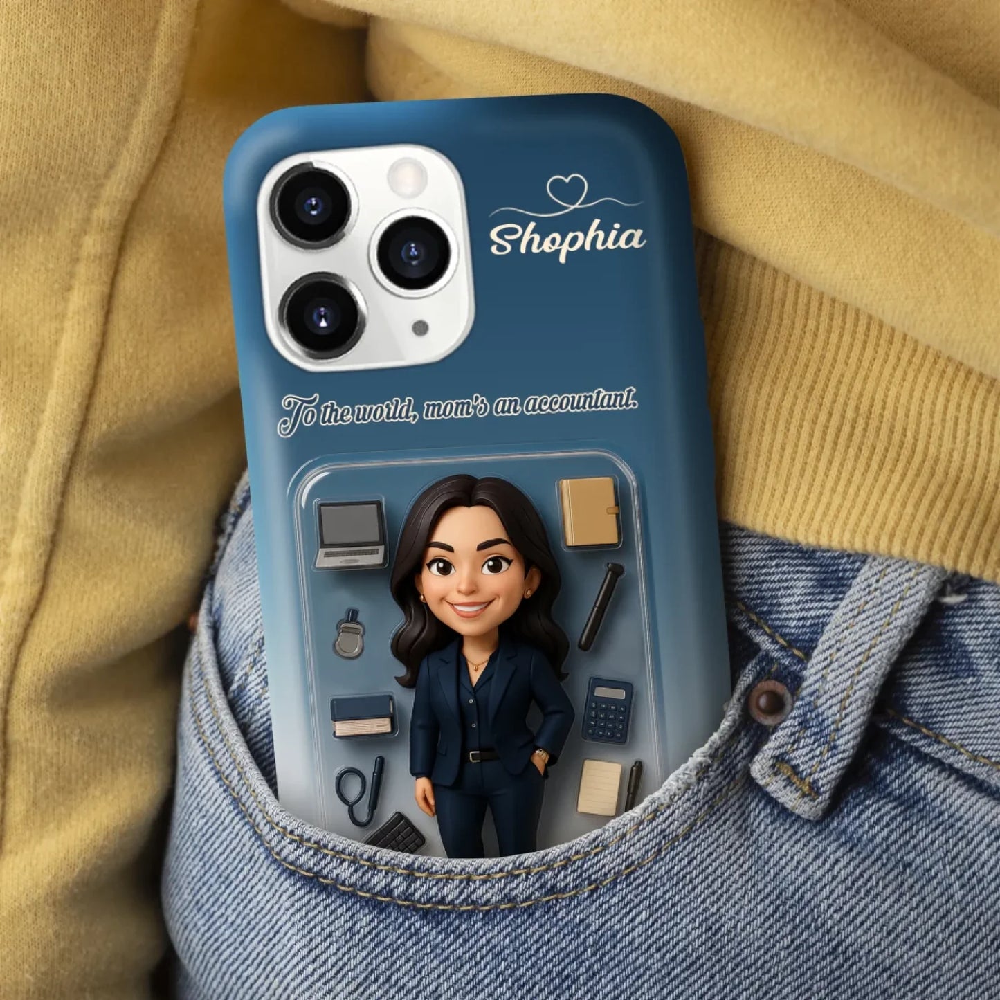 Accountant Mom Mother’s Day Gift - Personalized Photo Chibi Phone Case for Mom - Custom Choo