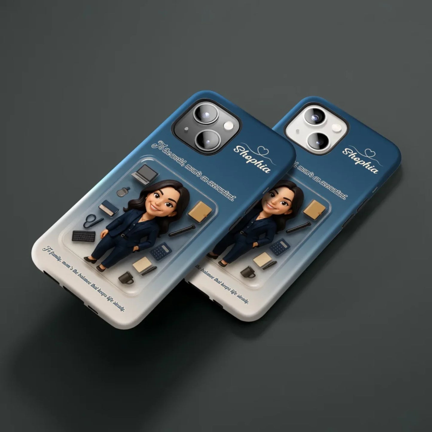 Accountant Mom Mother’s Day Gift - Personalized Photo Chibi Phone Case for Mom - Custom Choo