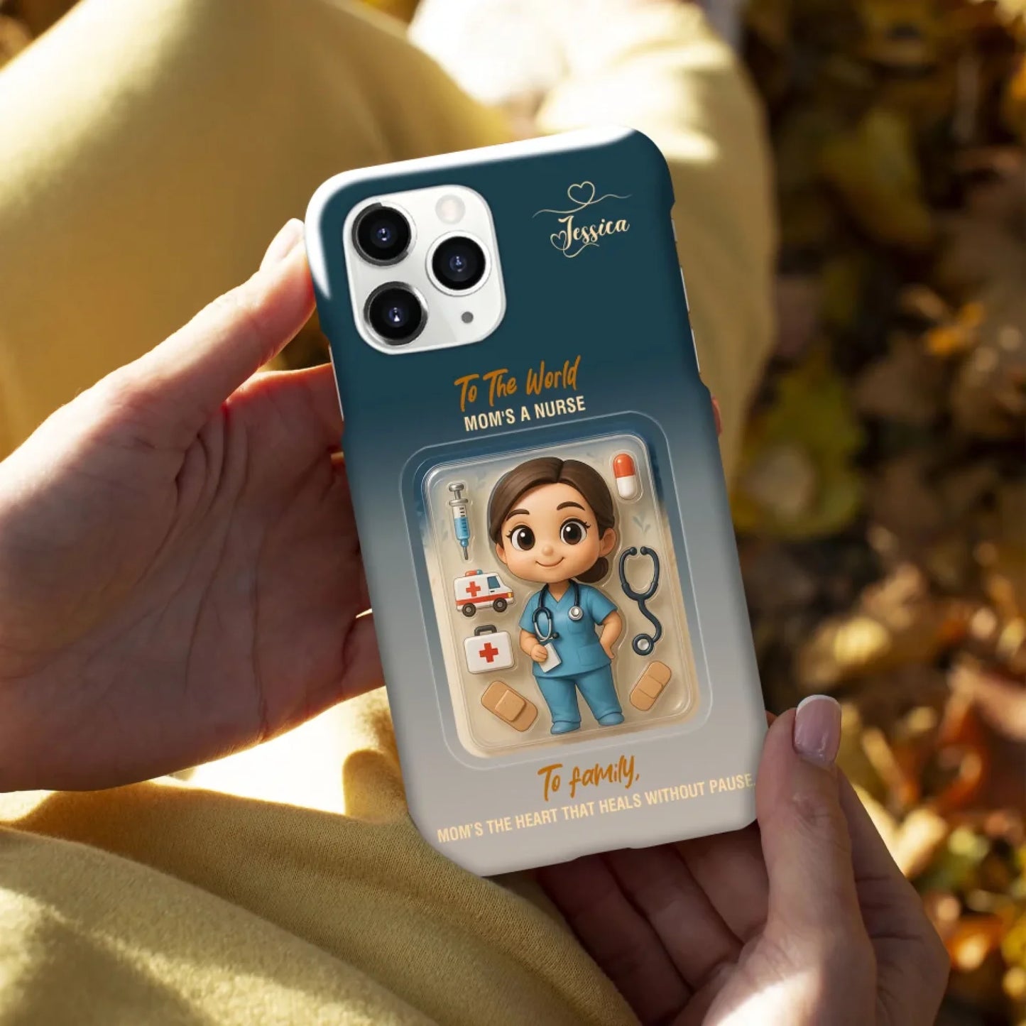 Nurse Mom Mother’s Day Gift - Personalized Photo Chibi Phone Case for Mom - Custom Choo